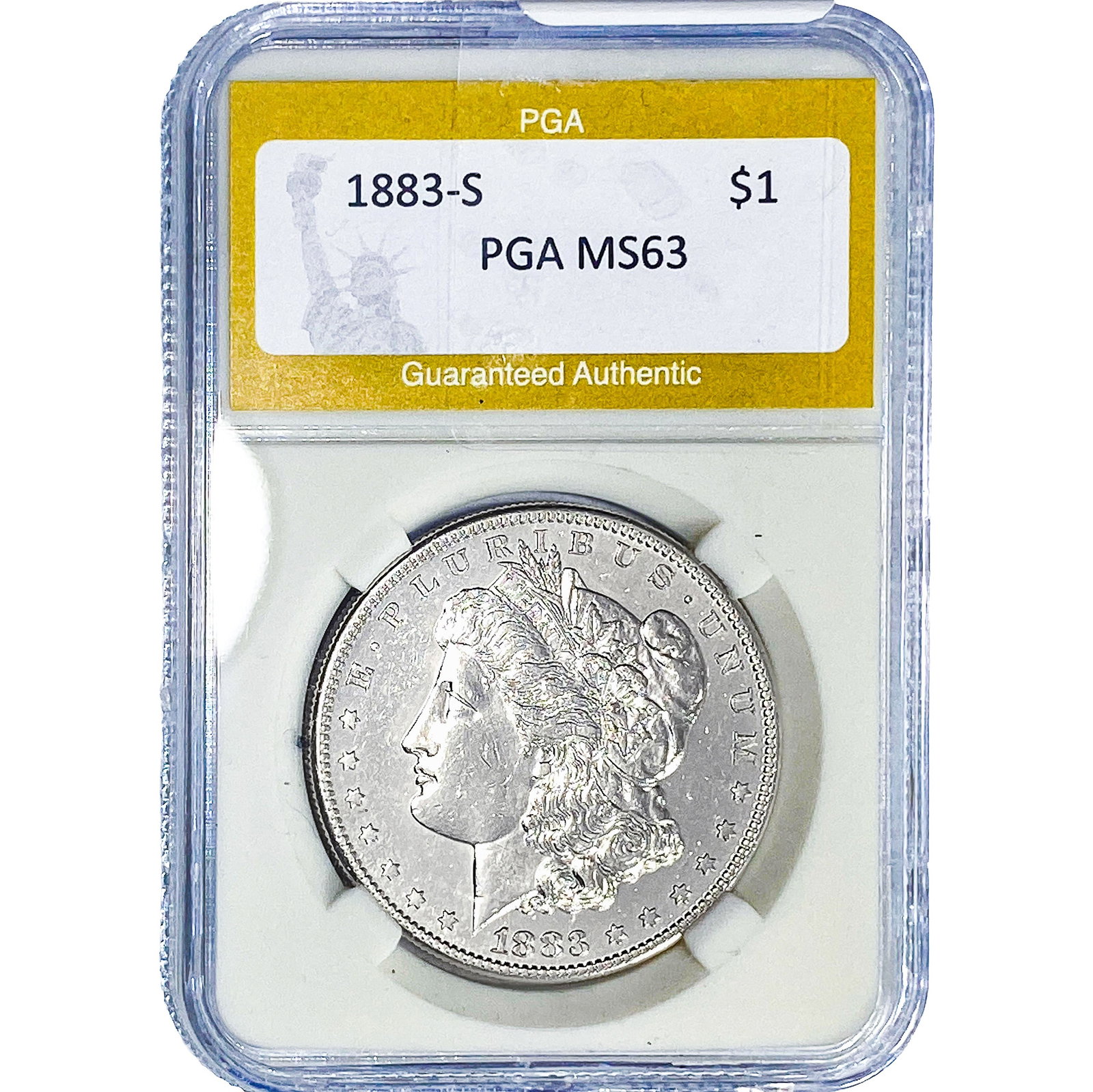 1883-S Morgan Silver Dollar PGA MS63: 1883-S Morgan Silver Dollar PGA MS63