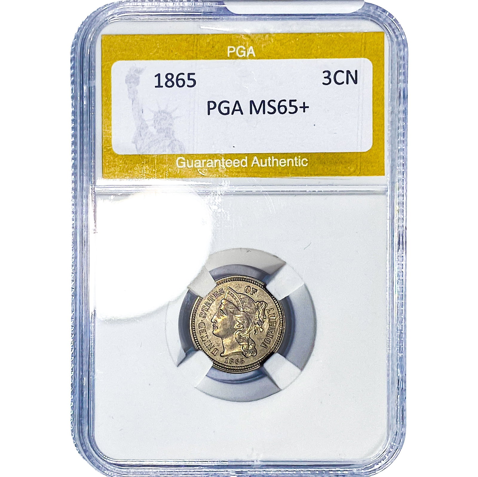 1865 Nickel Three Cent PGA MS65+ (1 of 2)