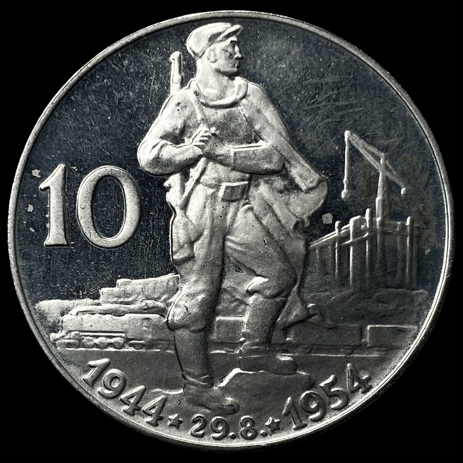 Czechoslovakia Silver 10 Korun Proof KM 41 (1 of 2)