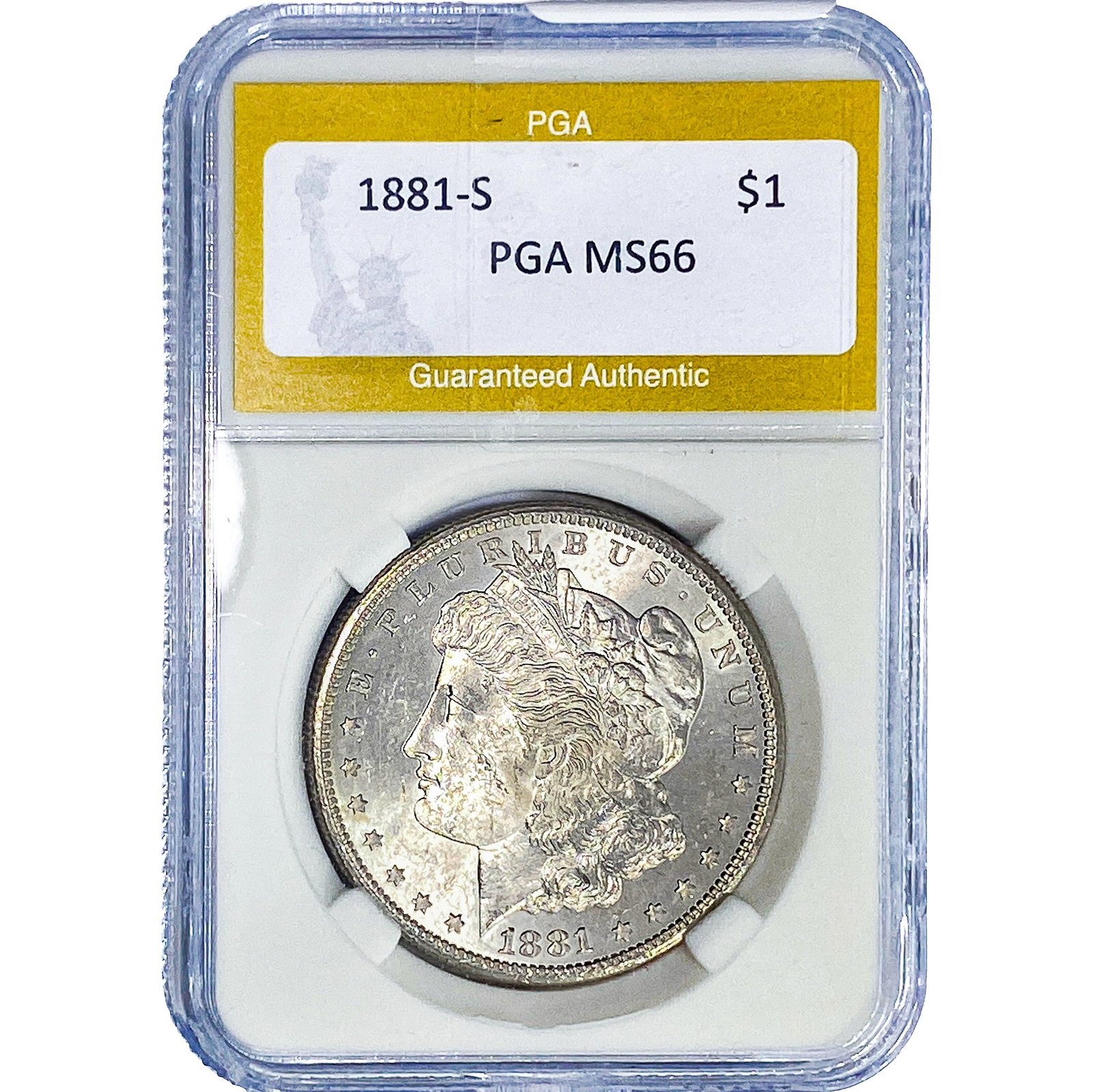 1881-S Morgan Silver Dollar PGA MS66: 1881-S Morgan Silver Dollar PGA MS66
