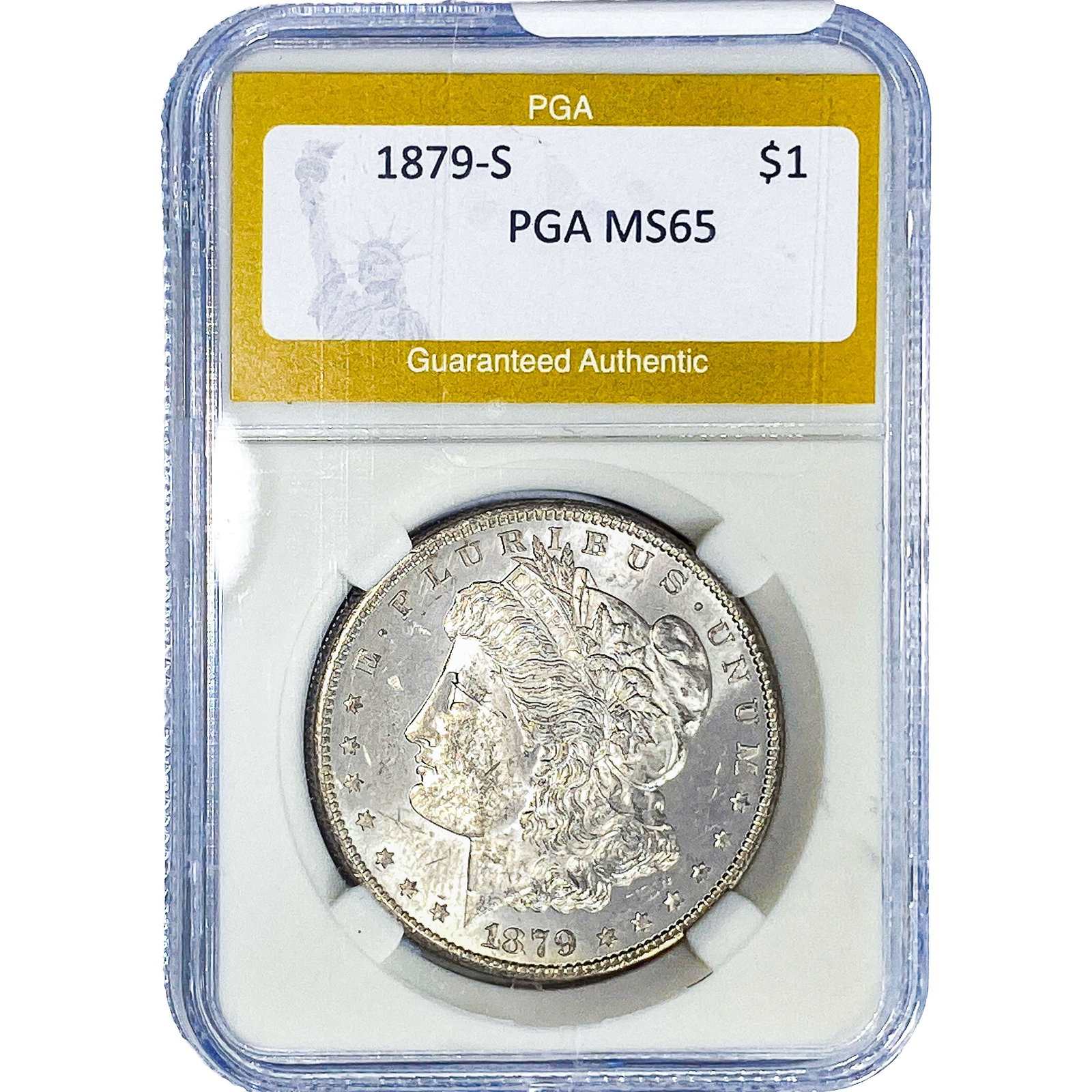 1879-S Morgan Silver Dollar PGA MS65: 1879-S Morgan Silver Dollar PGA MS65