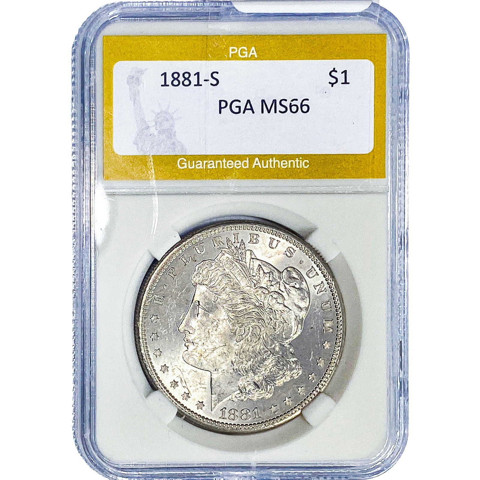 1881-S Morgan Silver Dollar PGA MS66: 1881-S Morgan Silver Dollar PGA MS66