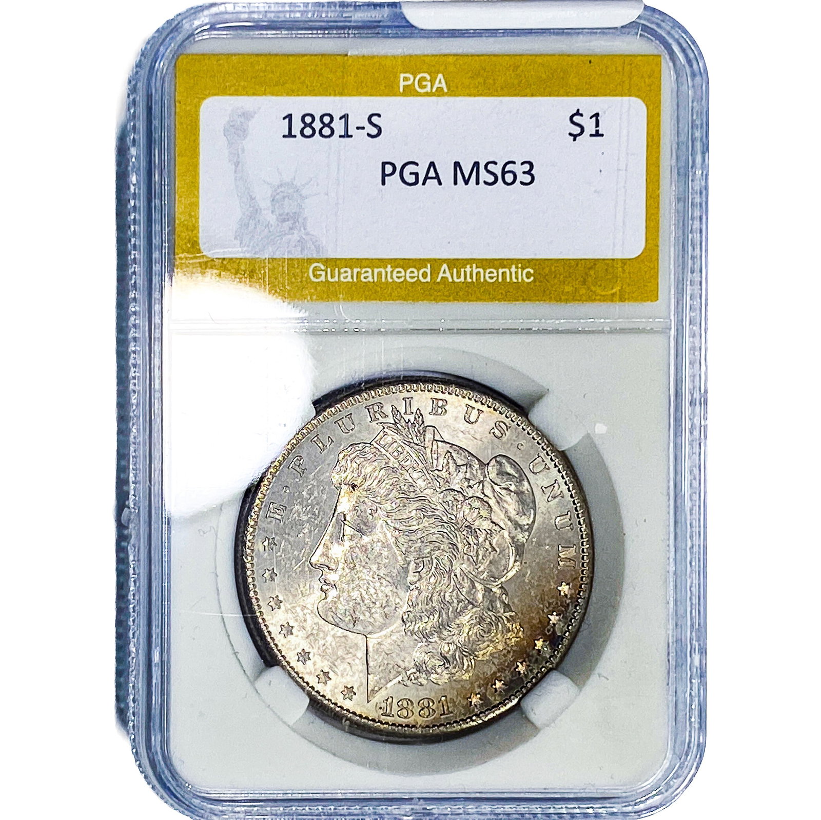 1881-S Morgan Silver Dollar PGA MS63: 1881-S Morgan Silver Dollar PGA MS63