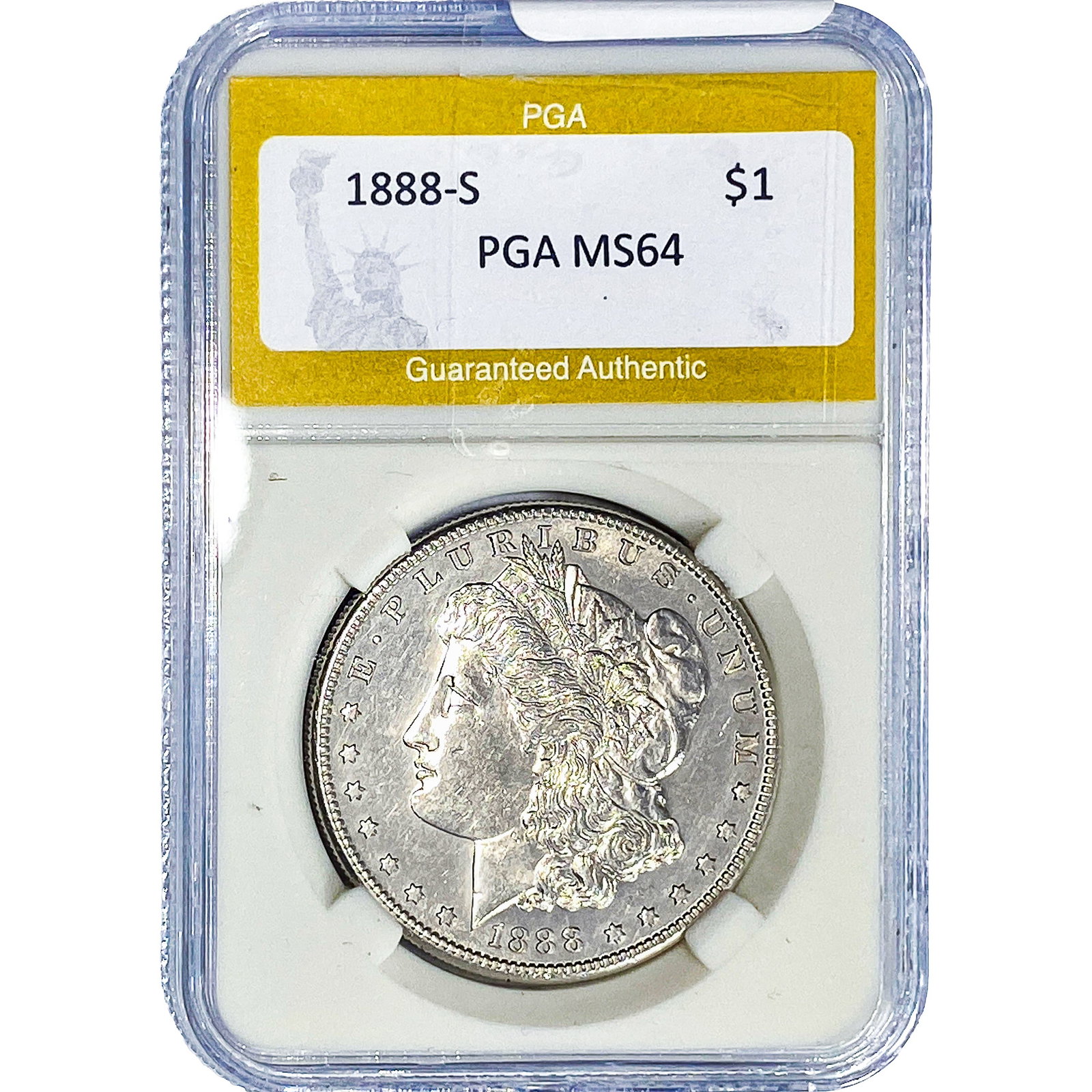 1888-S Morgan Silver Dollar PGA MS64: 1888-S Morgan Silver Dollar PGA MS64