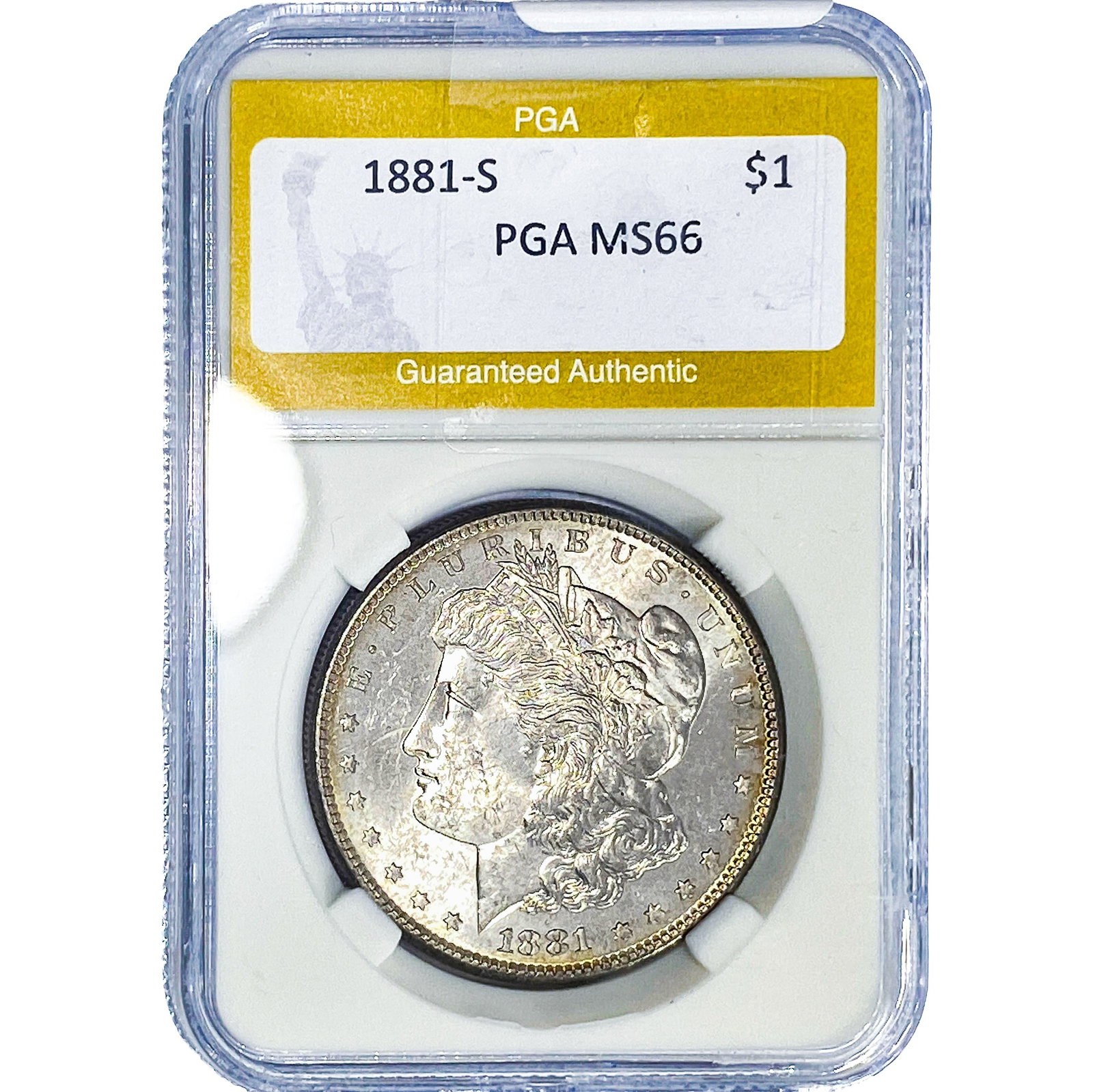1881-S Morgan Silver Dollar PGA MS66: 1881-S Morgan Silver Dollar PGA MS66