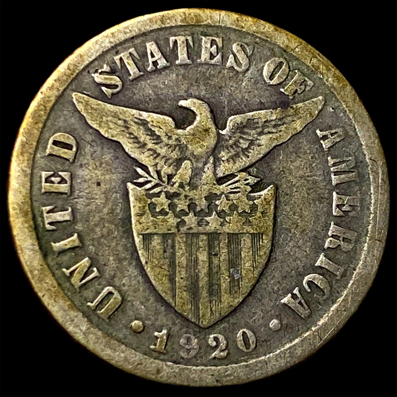 1920 Philippines Silver 10 Centavos: 1920 Philippines Silver 10 Centavos