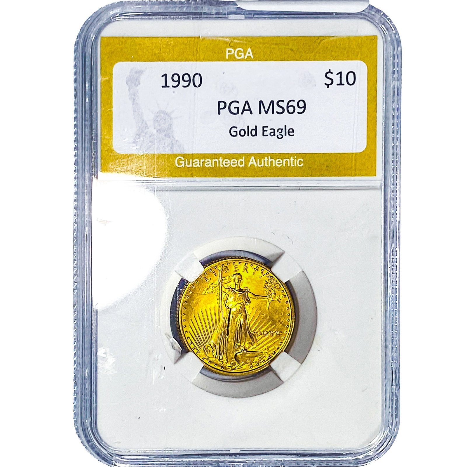 1990 1/4oz $10 Gold Eagle PGA MS69: 1990 1/4oz $10 Gold Eagle PGA MS69