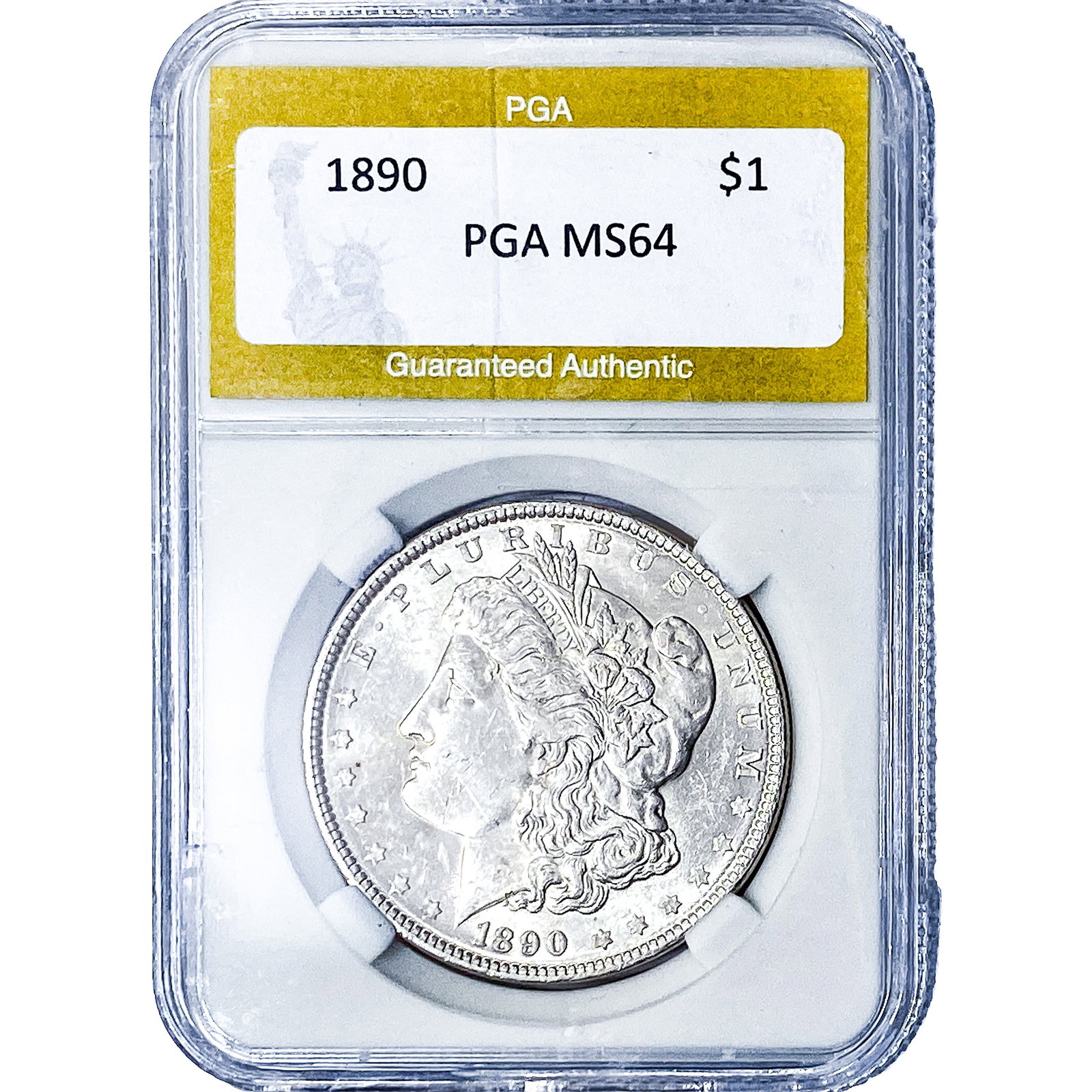 1890 Morgan Silver Dollar PGA MS64: 1890 Morgan Silver Dollar PGA MS64