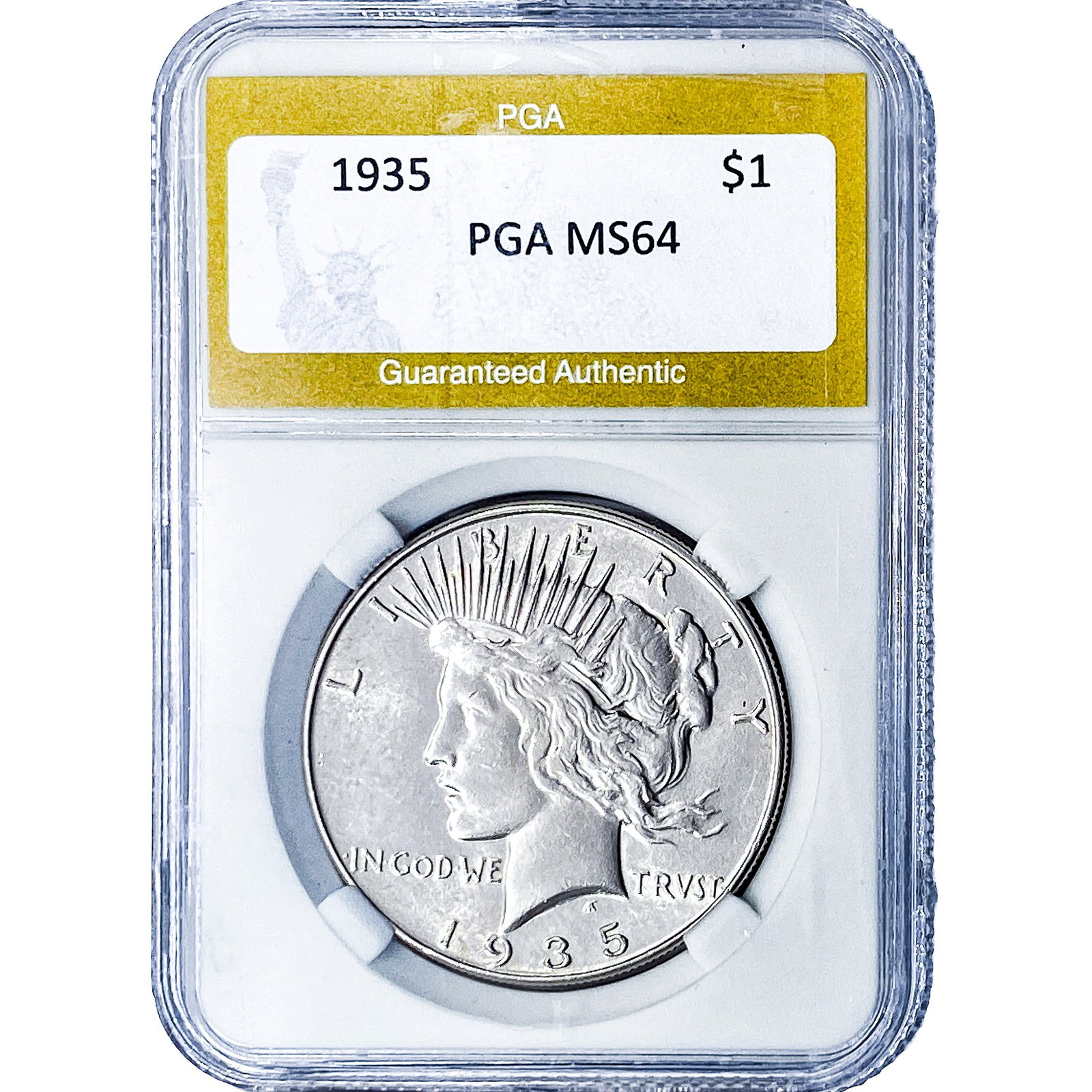 1935 Silver Peace Dollar PGA MS64: 1935 Silver Peace Dollar PGA MS64