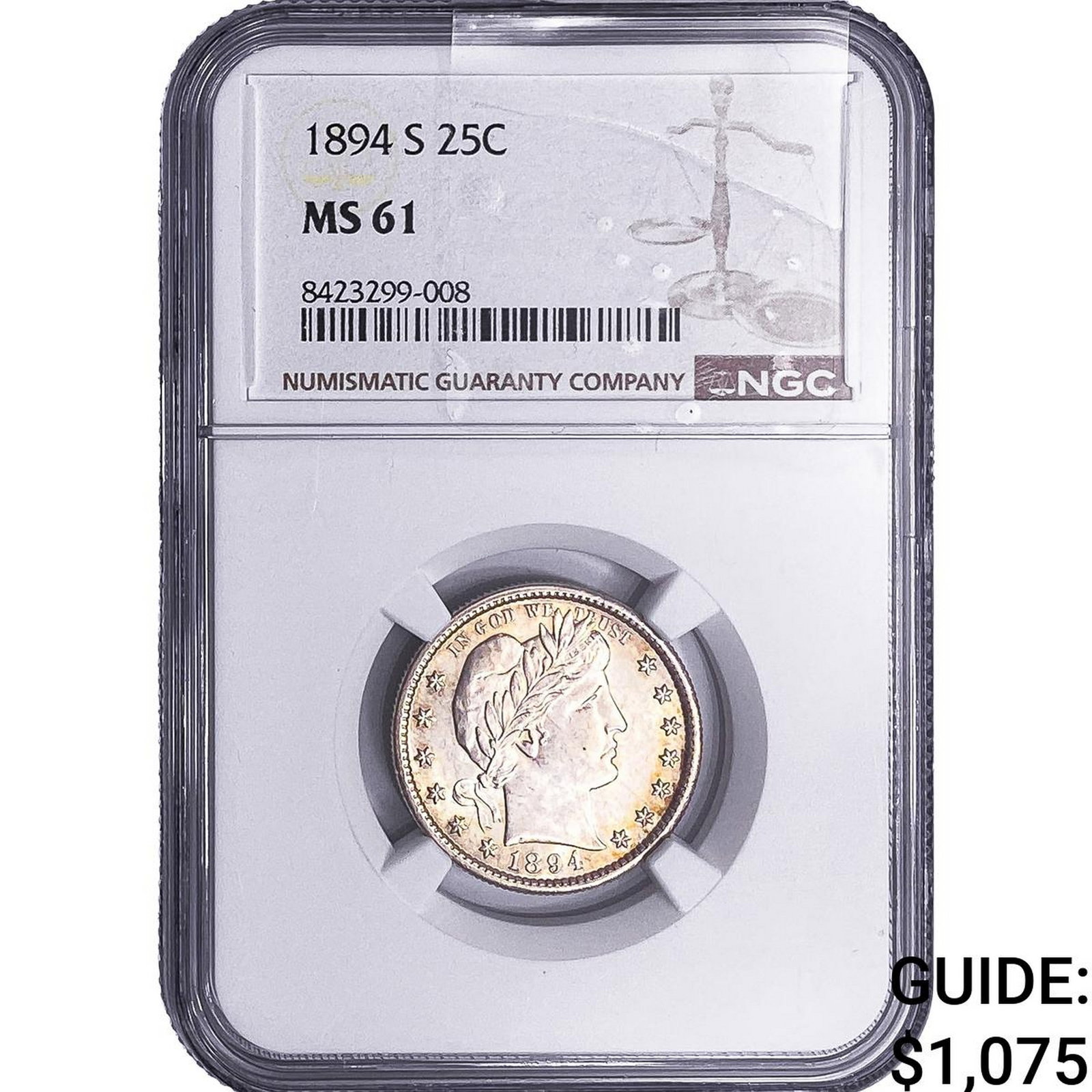 1894-S Barber Quarter NGC MS61 (1 of 2)