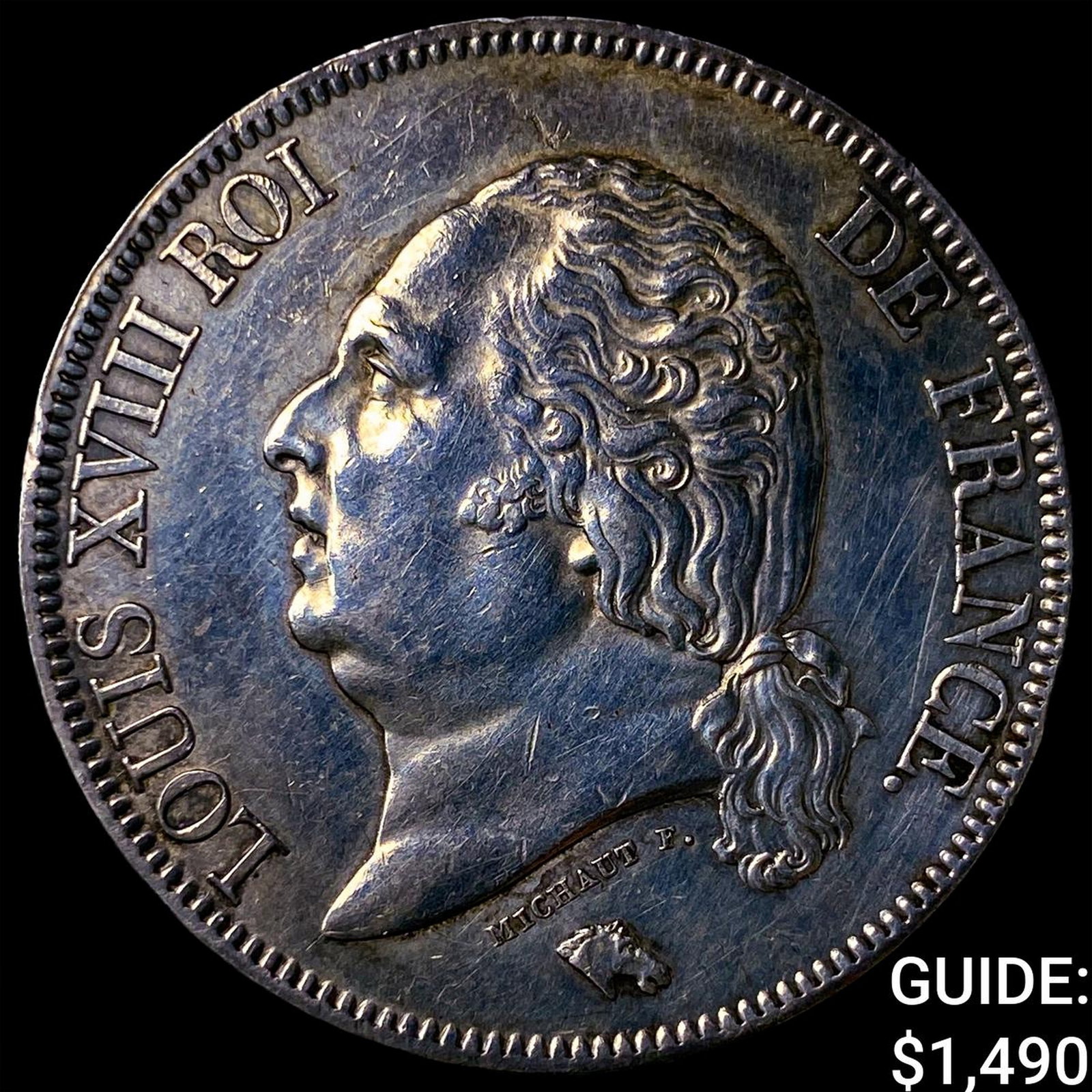 1822W France Louis XVIII Silver 5 Francs (1 of 2)