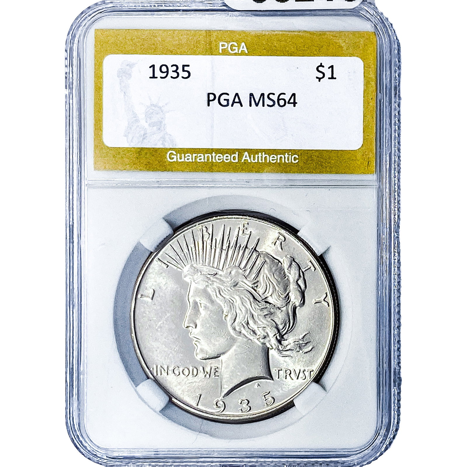 1935 Silver Peace Dollar PGA MS64: 1935 Silver Peace Dollar PGA MS64