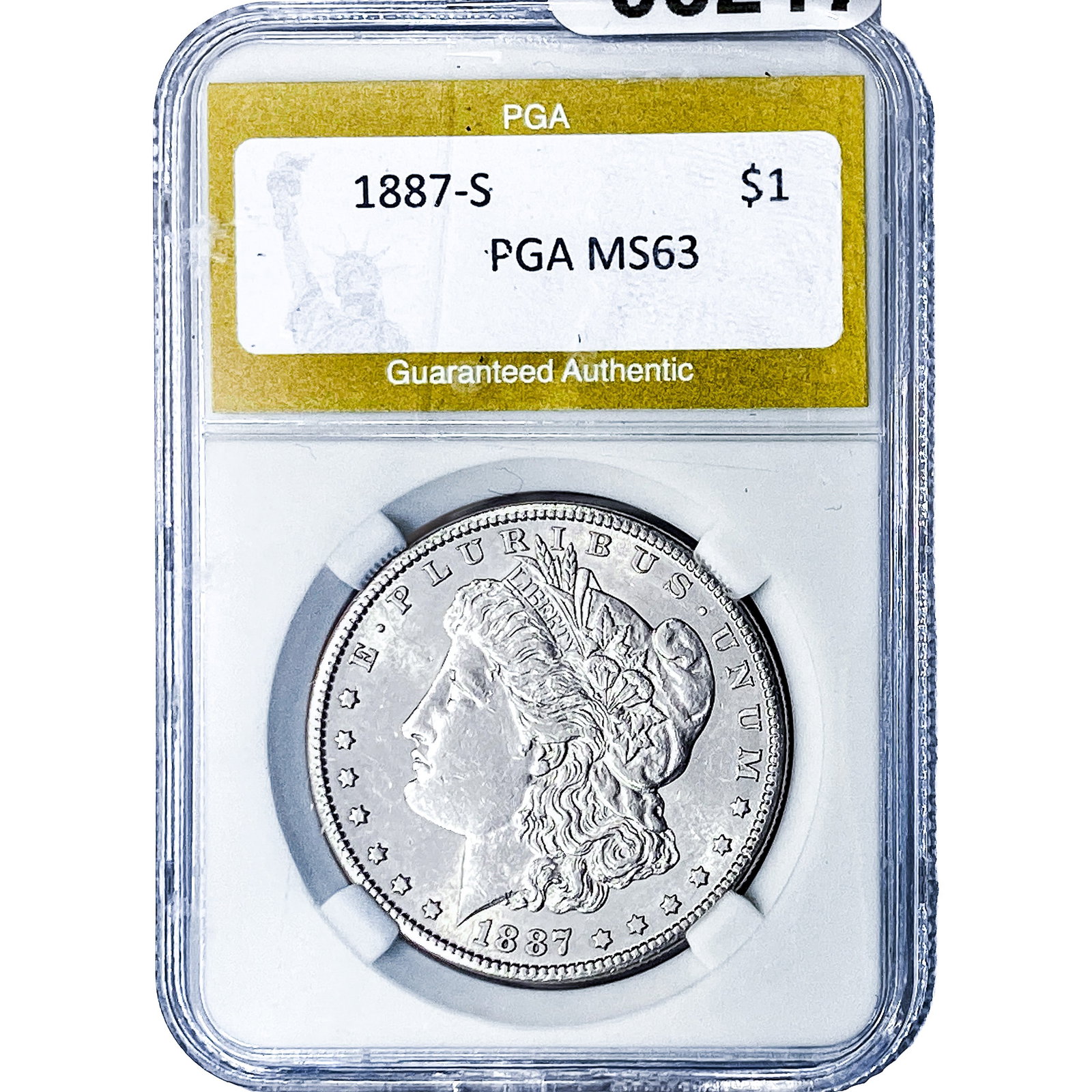 1887-S Morgan Silver Dollar PGA MS63: 1887-S Morgan Silver Dollar PGA MS63