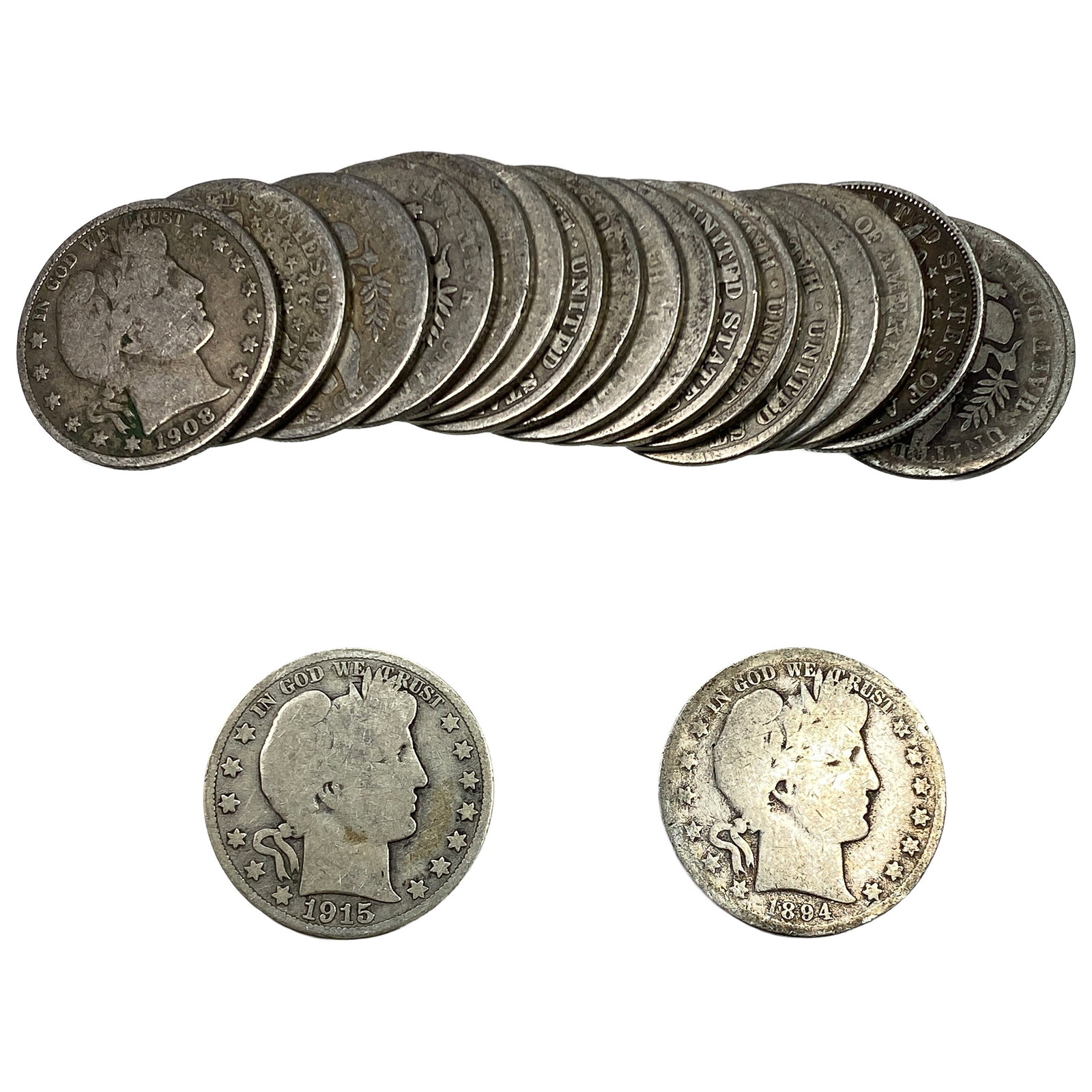 [20 Coins] 1894-1915 Barber Half Dollar (1 of 2)