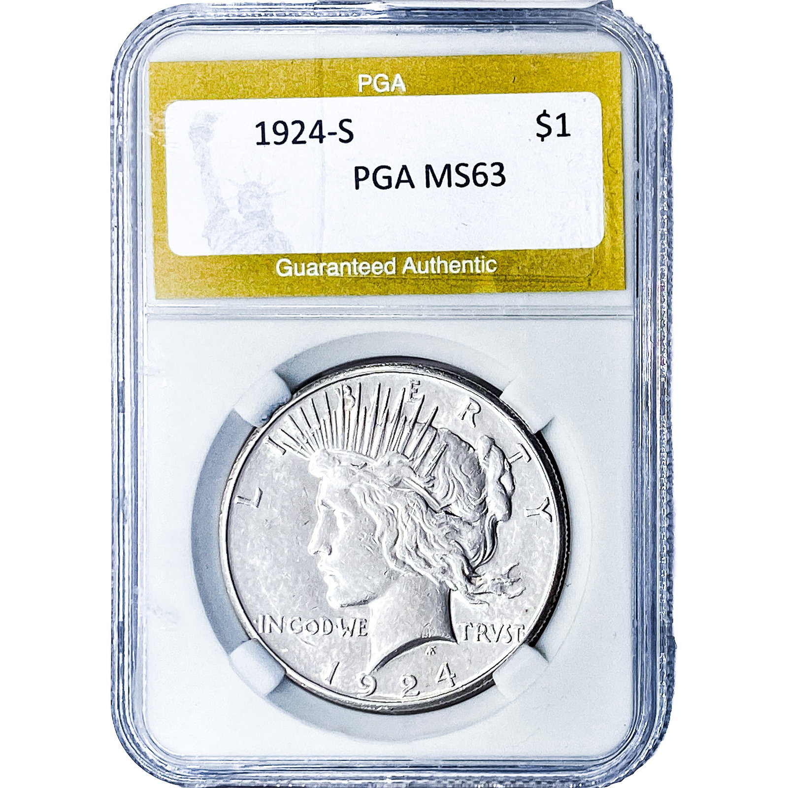 1924-S Silver Peace Dollar PGA MS63 (1 of 2)