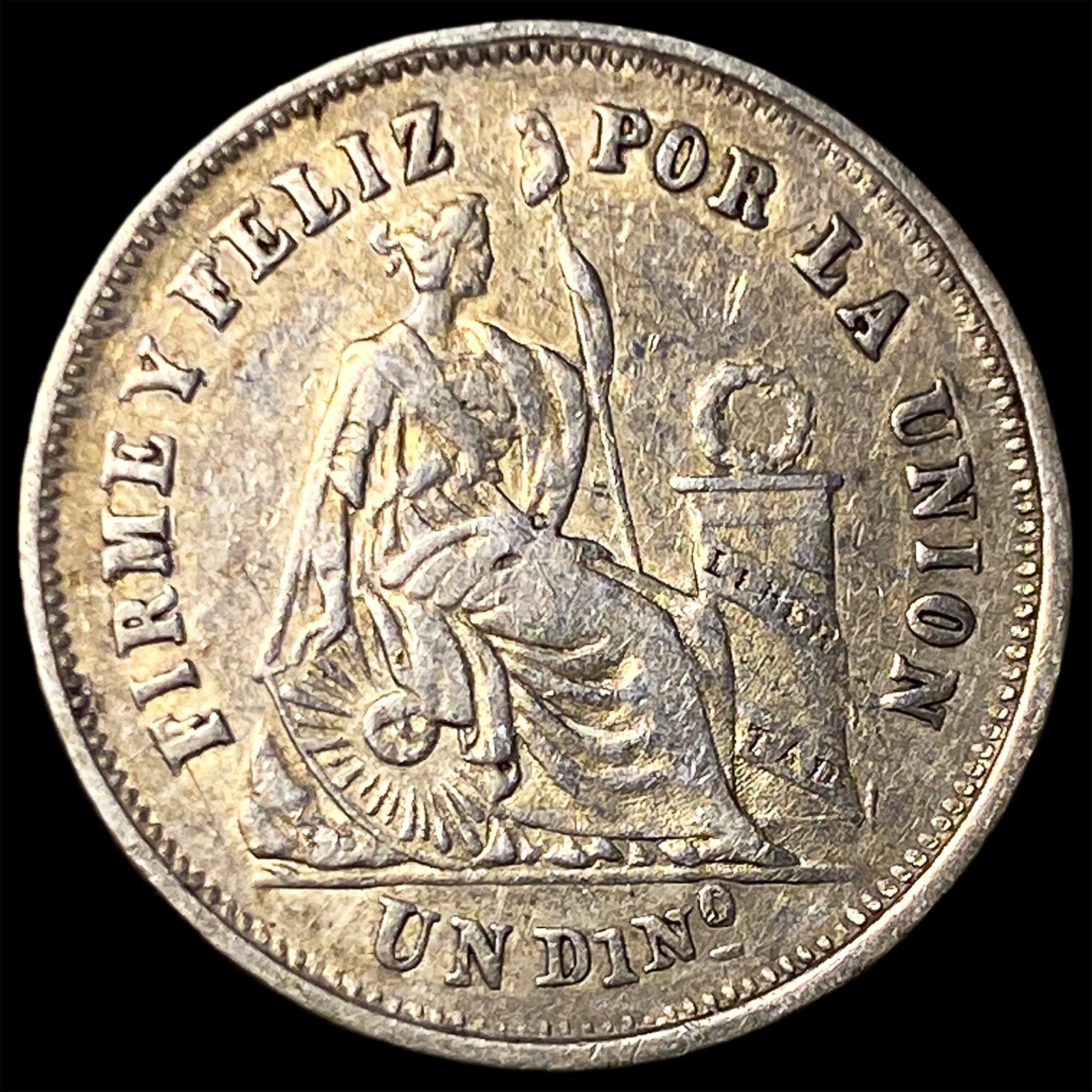 1864 Peru Silver Dinero (1 of 2)