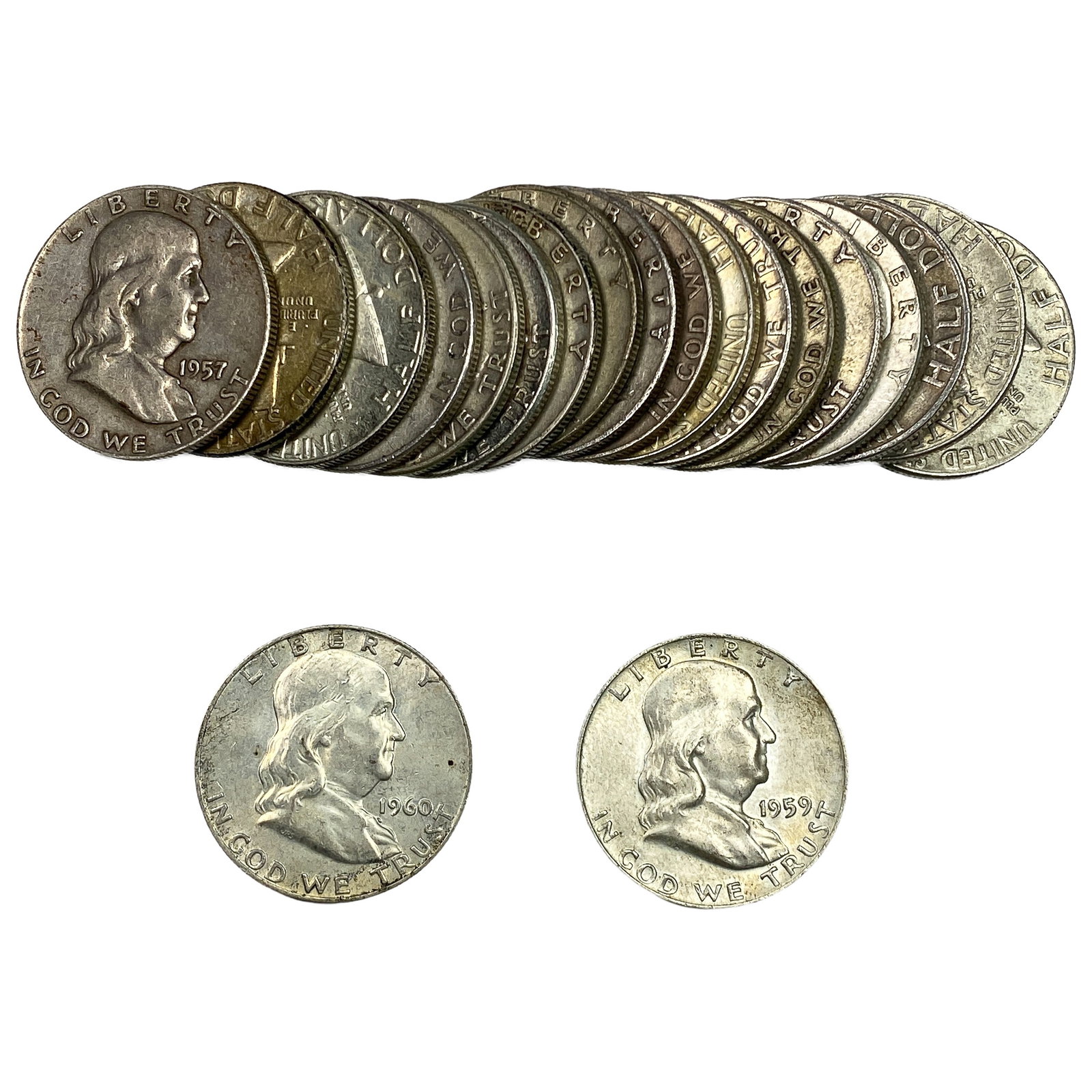 [20 Coins] 1948-1963 Franklin Half Dollar: [20 Coins] 1948-1963 Franklin Half Dollar