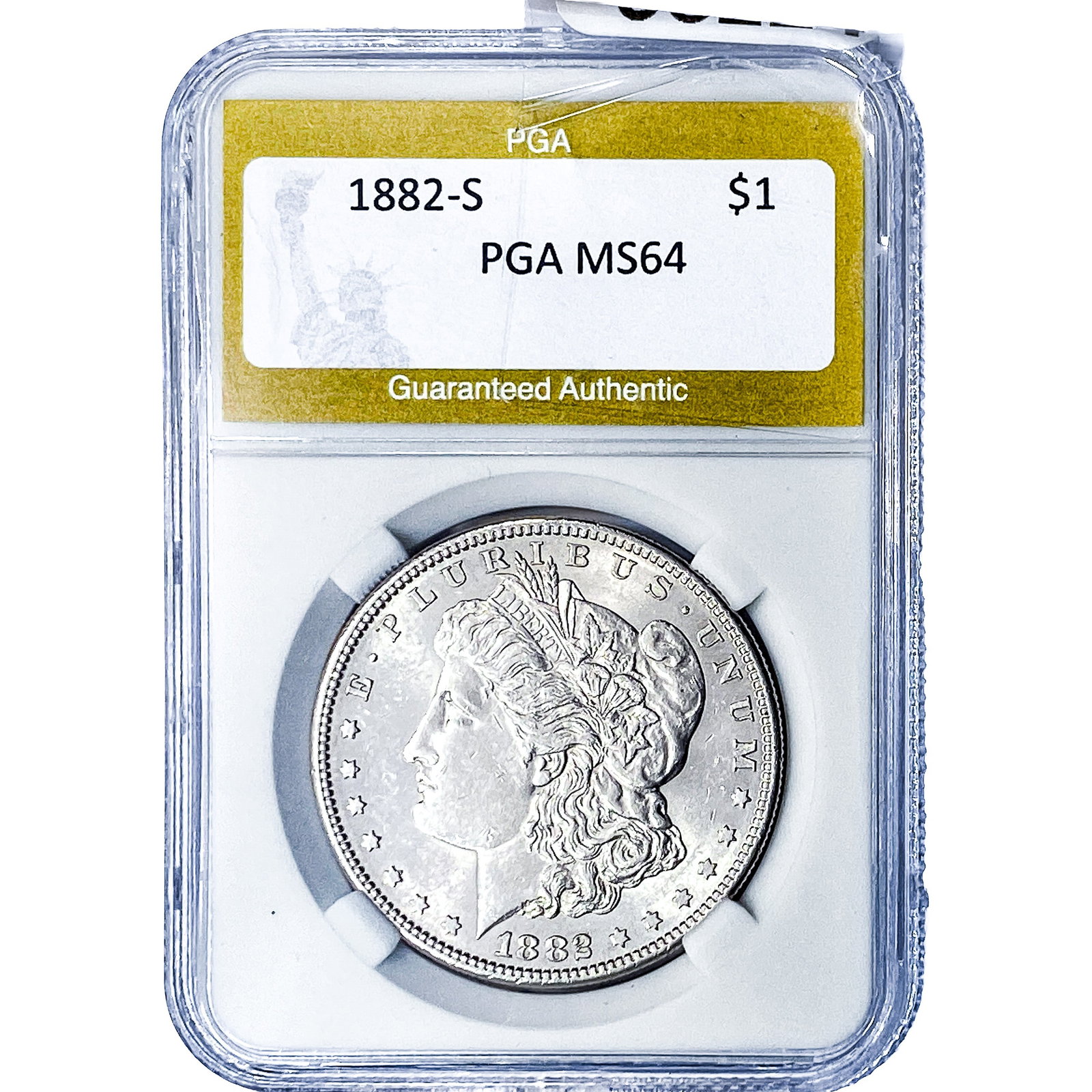 1882-S Morgan Silver Dollar PGA MS64: 1882-S Morgan Silver Dollar PGA MS64