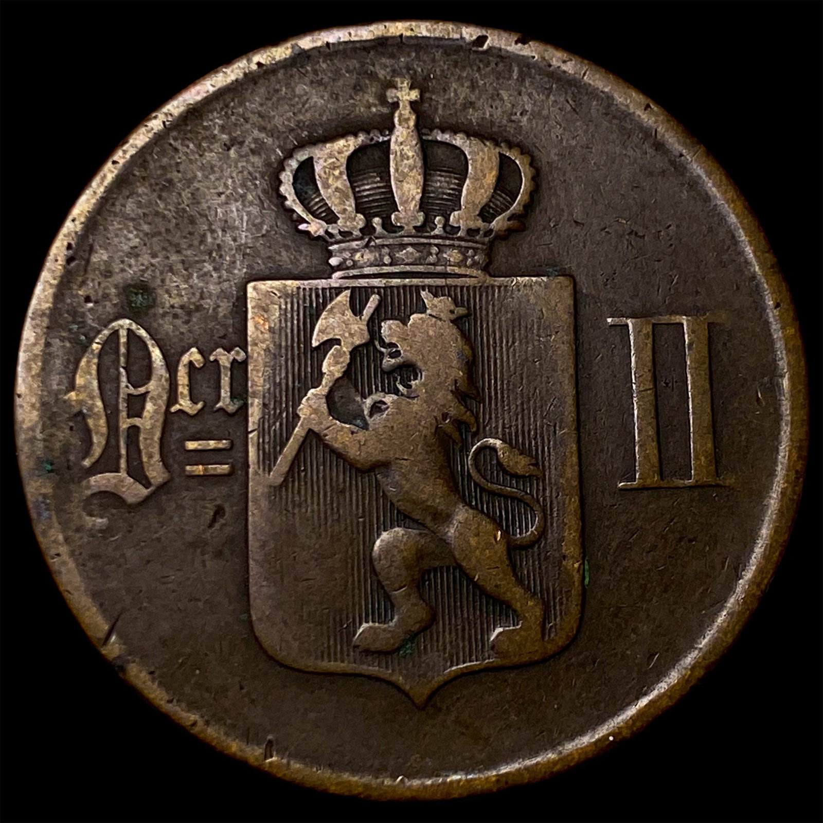 1876 Norway Bronze 5 Ore: 1876 Norway Bronze 5 Ore