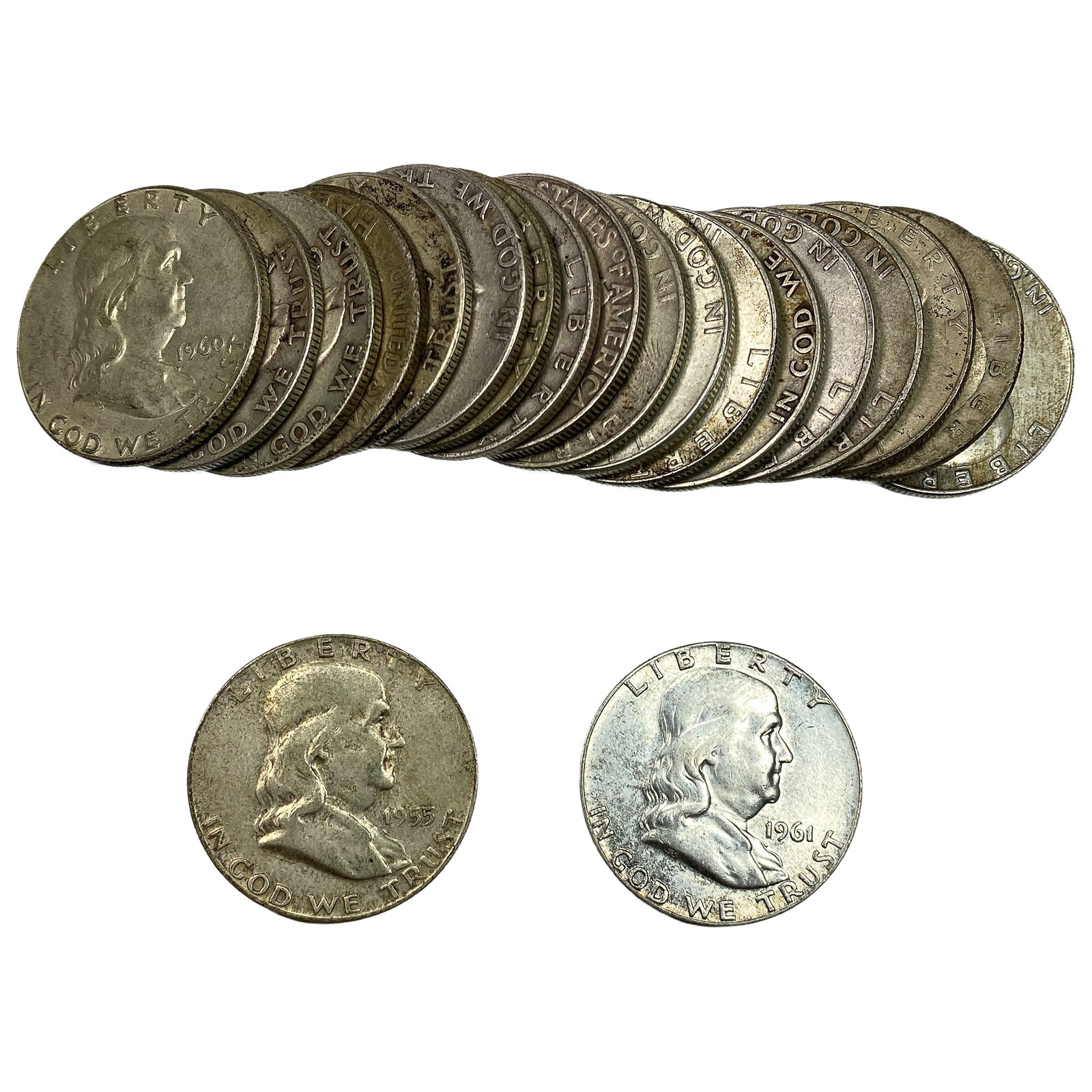 [20 Coins] 1948-1963 Franklin Half Dollar: [20 Coins] 1948-1963 Franklin Half Dollar