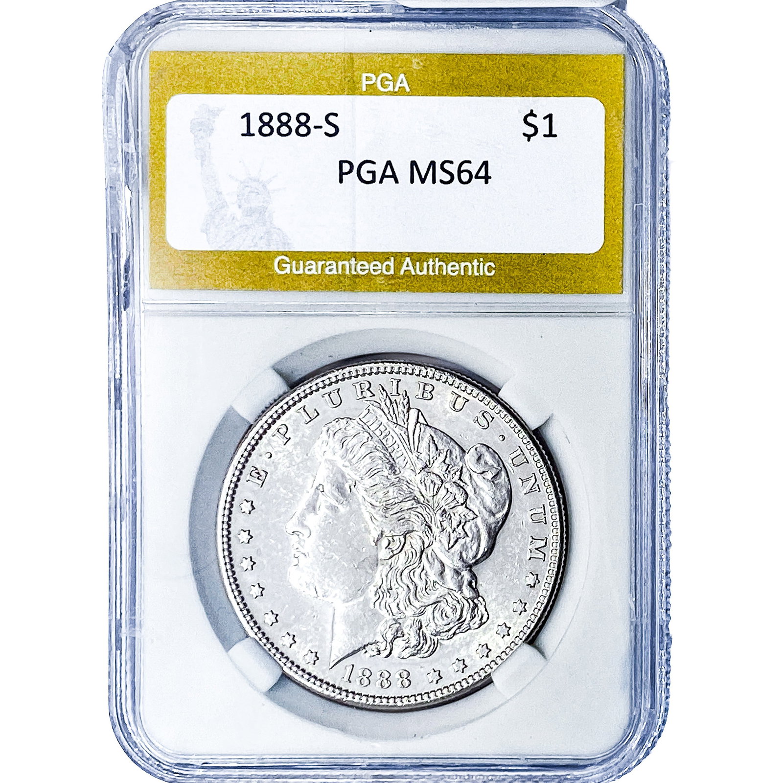 1888-S Morgan Silver Dollar PGA MS64: 1888-S Morgan Silver Dollar PGA MS64