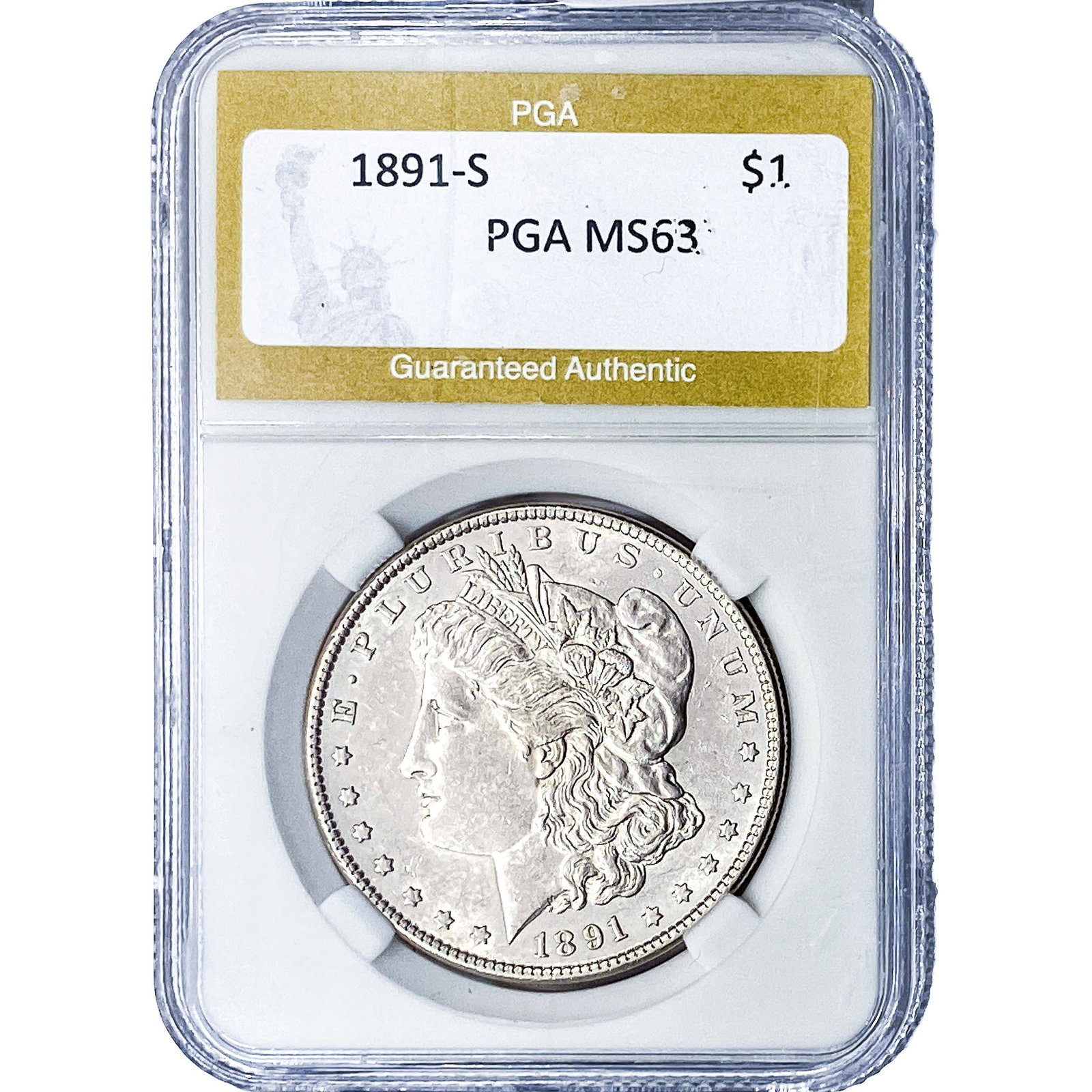 1891-S Morgan Silver Dollar PGA MS63 (1 of 2)
