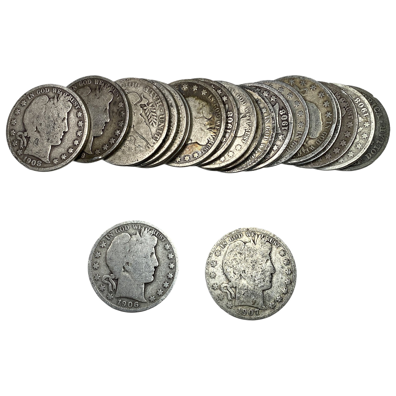 [20 Coins] 1896-1915 Barber Half Dollar (1 of 2)