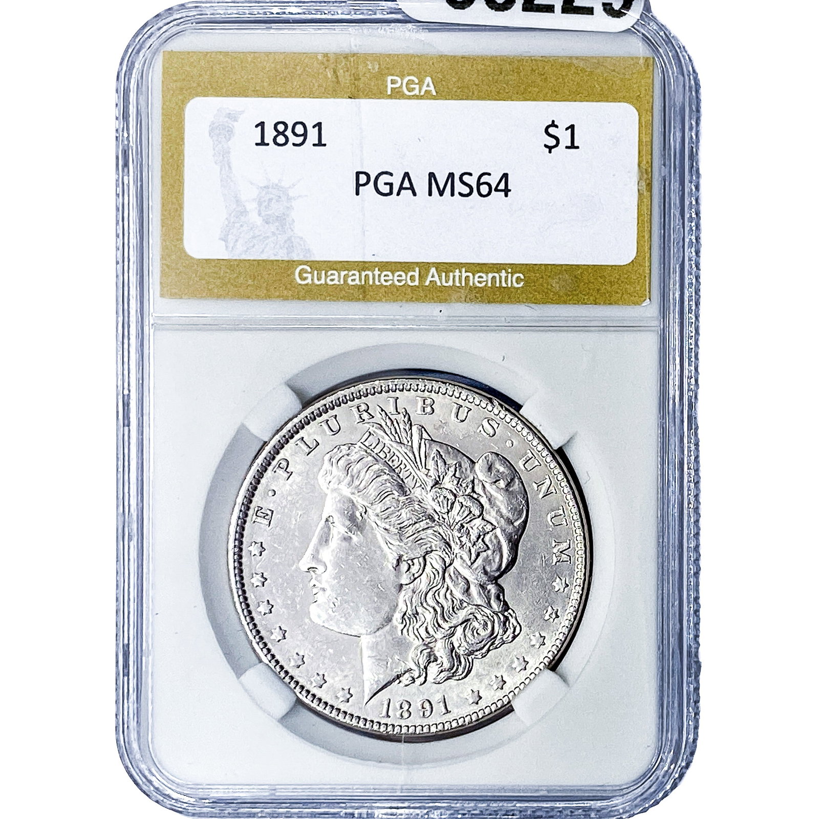 1891-P Morgan Silver Dollar PGA MS64: 1891-P Morgan Silver Dollar PGA MS64