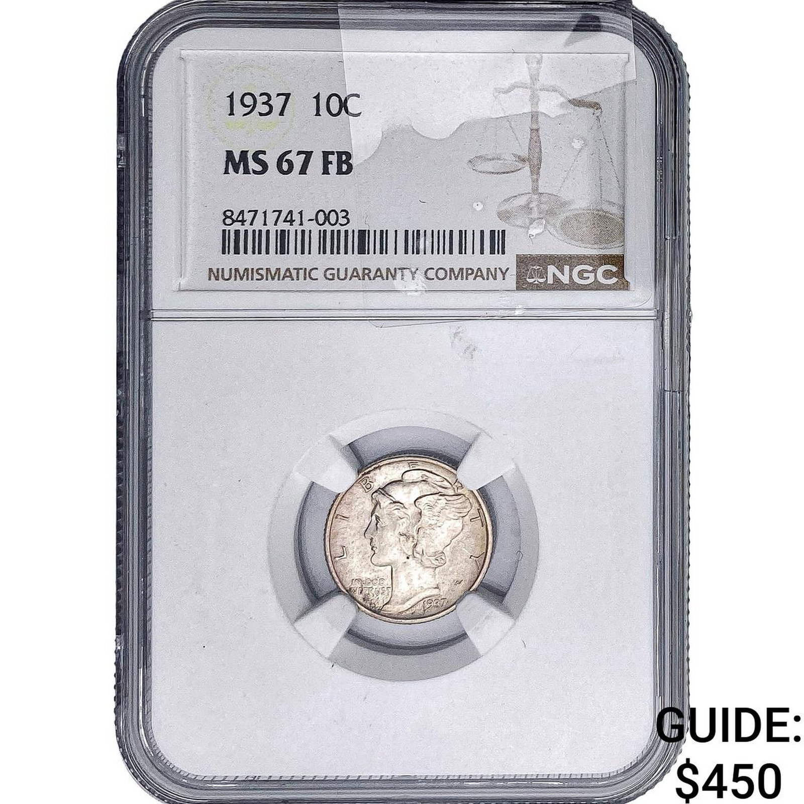 1937 Mercury Silver Dime NGC MS67 FB (1 of 2)