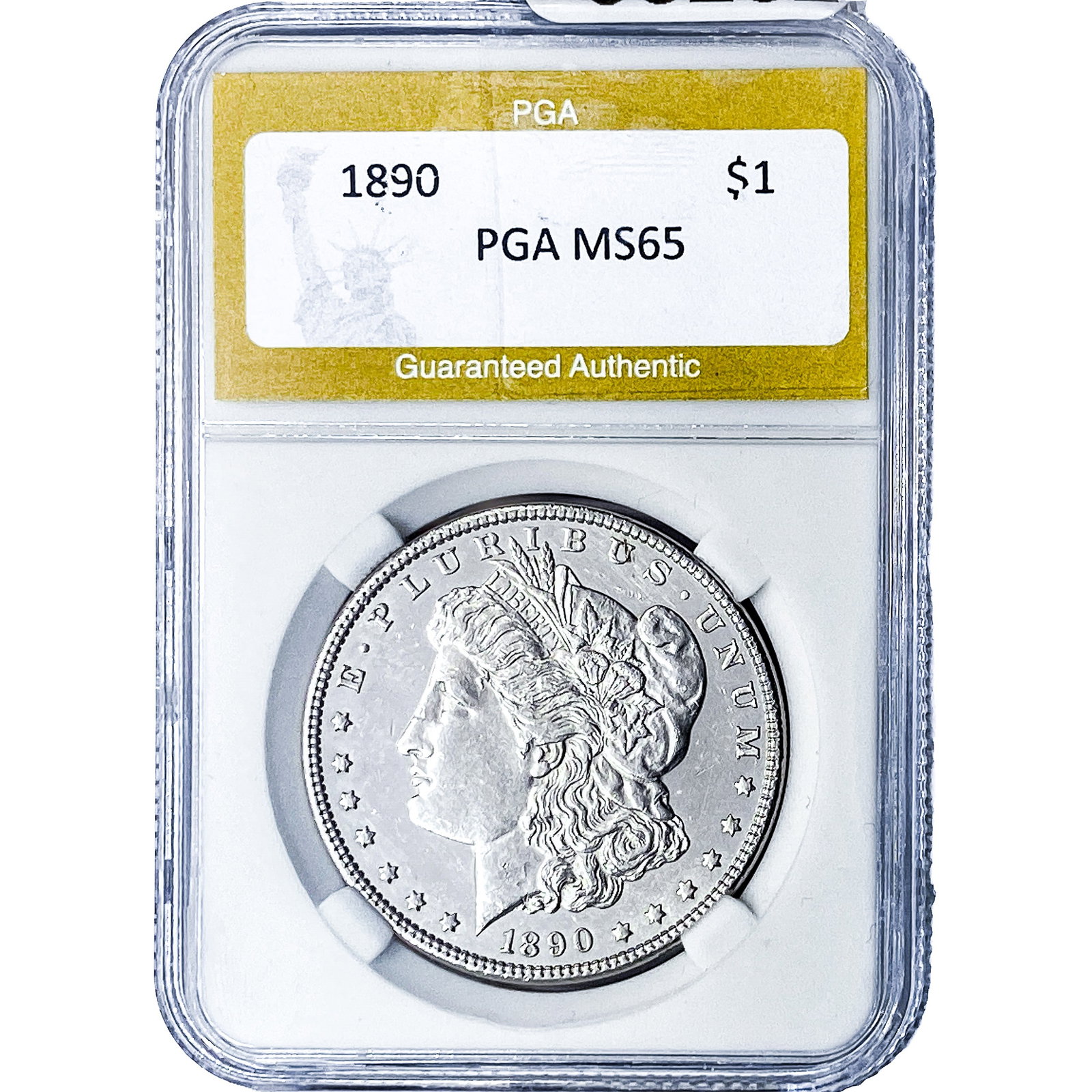 1890 Morgan Silver Dollar PGA MS65: 1890 Morgan Silver Dollar PGA MS65