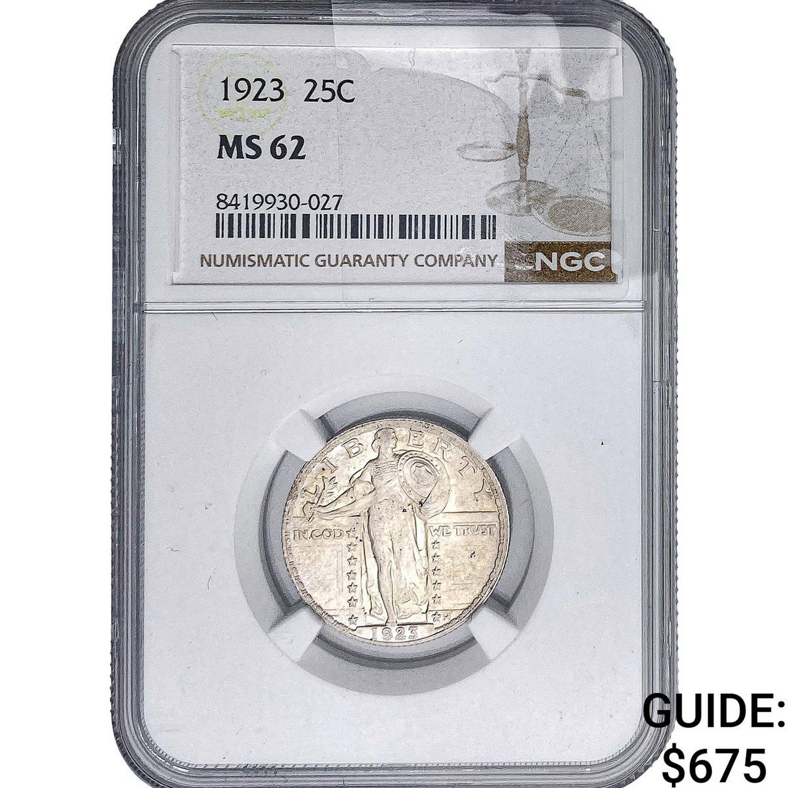 1923 Standing Liberty Quarter NGC MS62 (1 of 2)