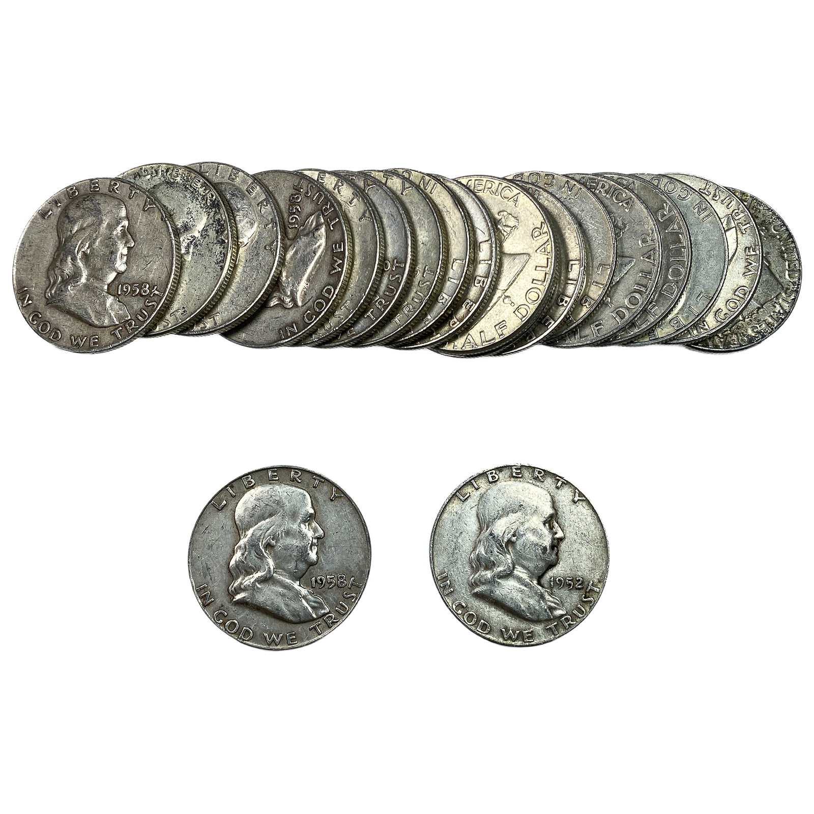 [20 Coins] 1951-1963 Franklin Half Dollar (1 of 2)