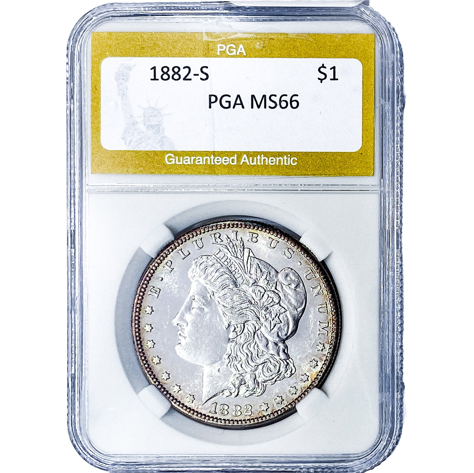 1882-S Morgan Silver Dollar PGA MS66: 1882-S Morgan Silver Dollar PGA MS66