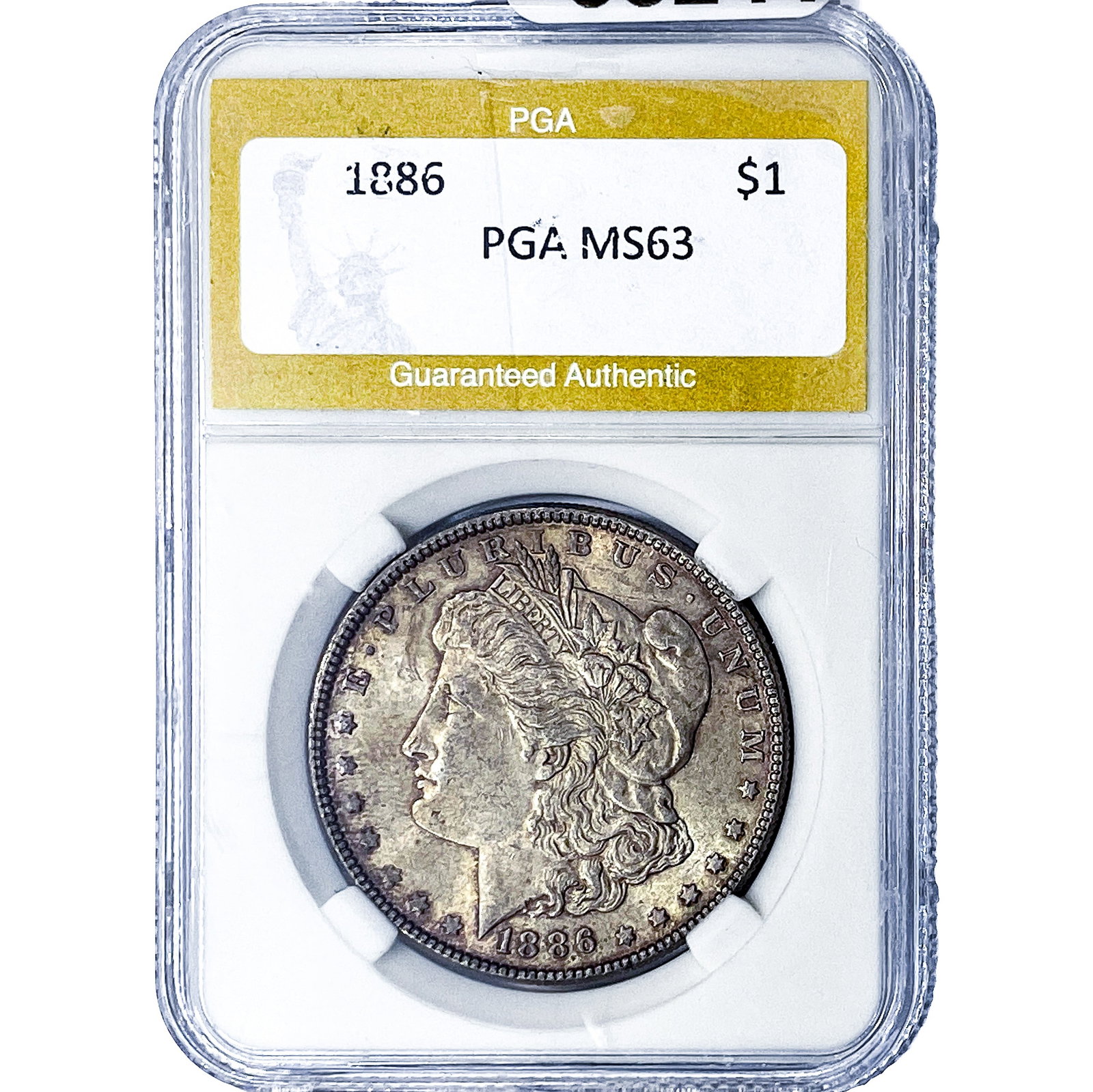 1886 Morgan Silver Dollar PGA MS63: 1886 Morgan Silver Dollar PGA MS63