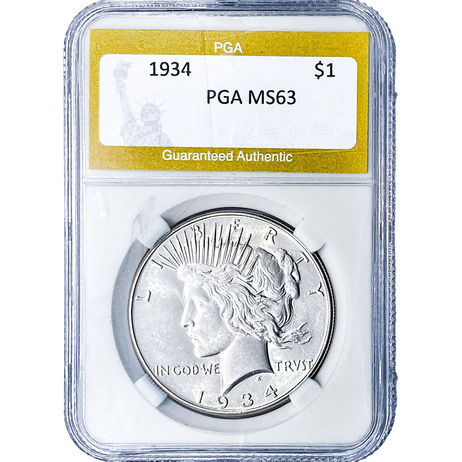 1934 Silver Peace Dollar PGA MS63 (1 of 2)