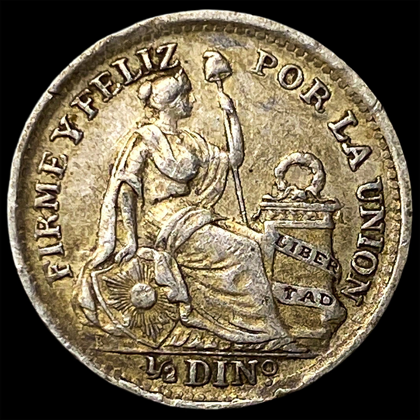 1912 Peru Silver 1/2 DInero (1 of 2)