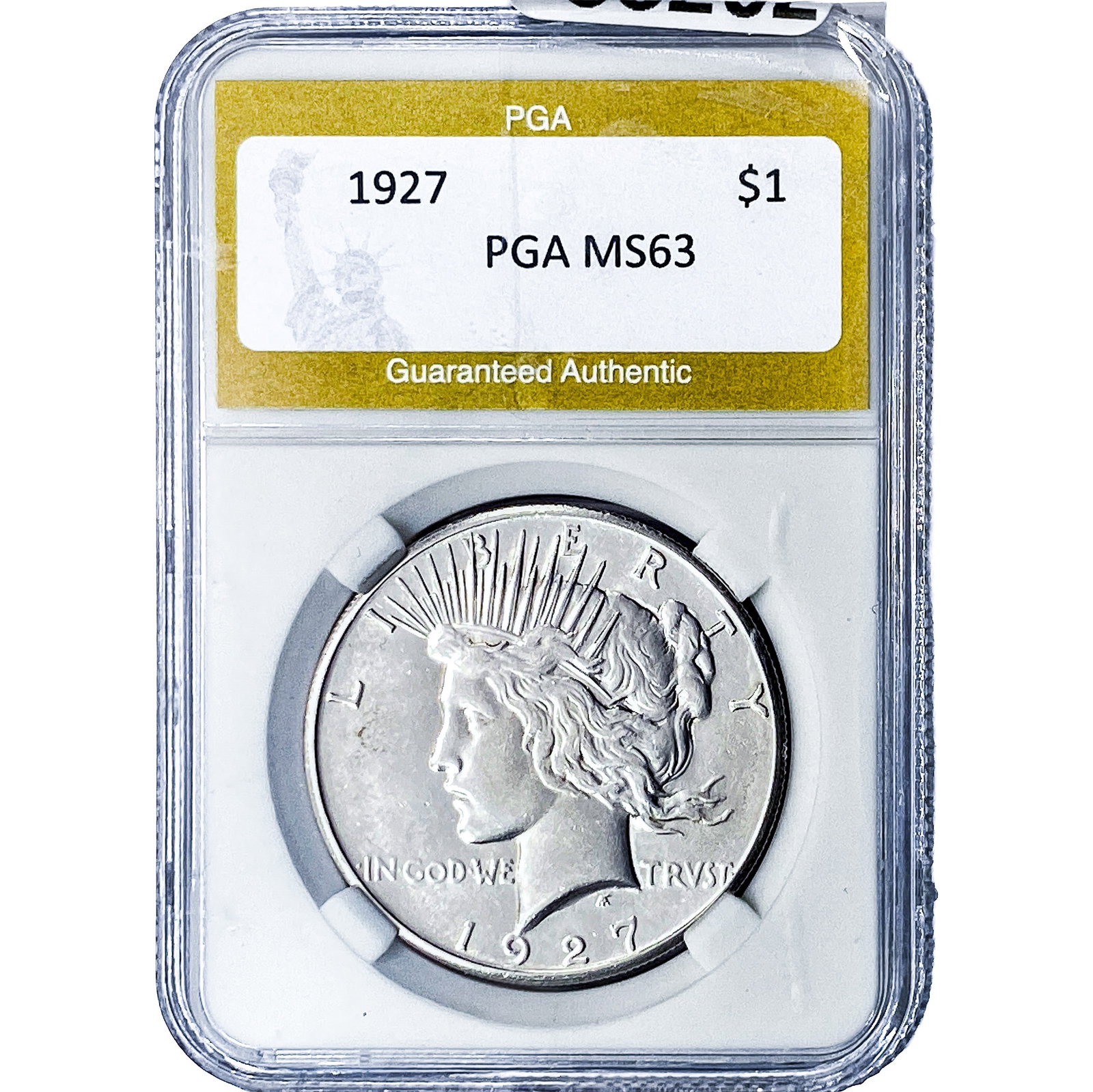 1927 Silver Peace Dollar PGA MS63: 1927 Silver Peace Dollar PGA MS63