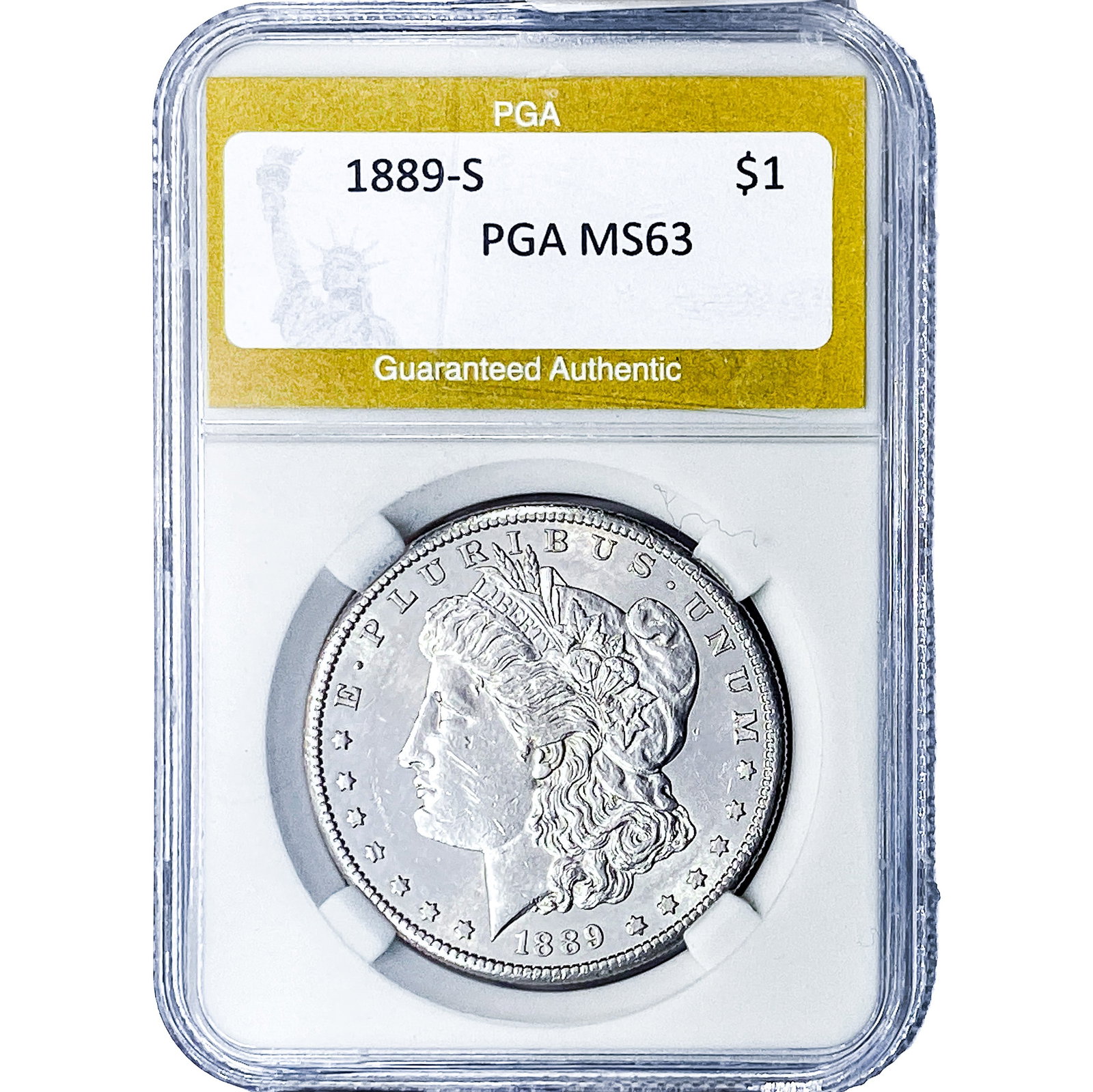 1889-S Morgan Silver Dollar PGA MS63: 1889-S Morgan Silver Dollar PGA MS63