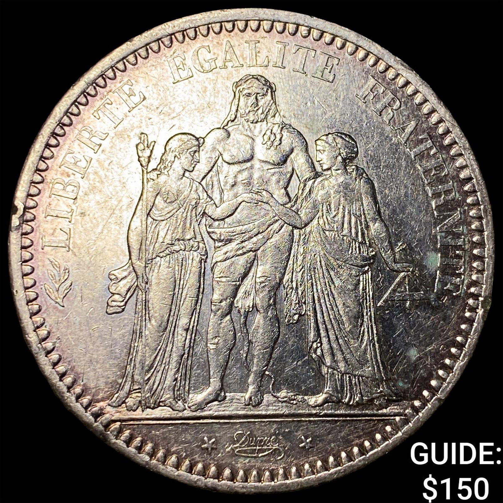 1875A France Silver 5 Francs: 1875A France Silver 5 Francs