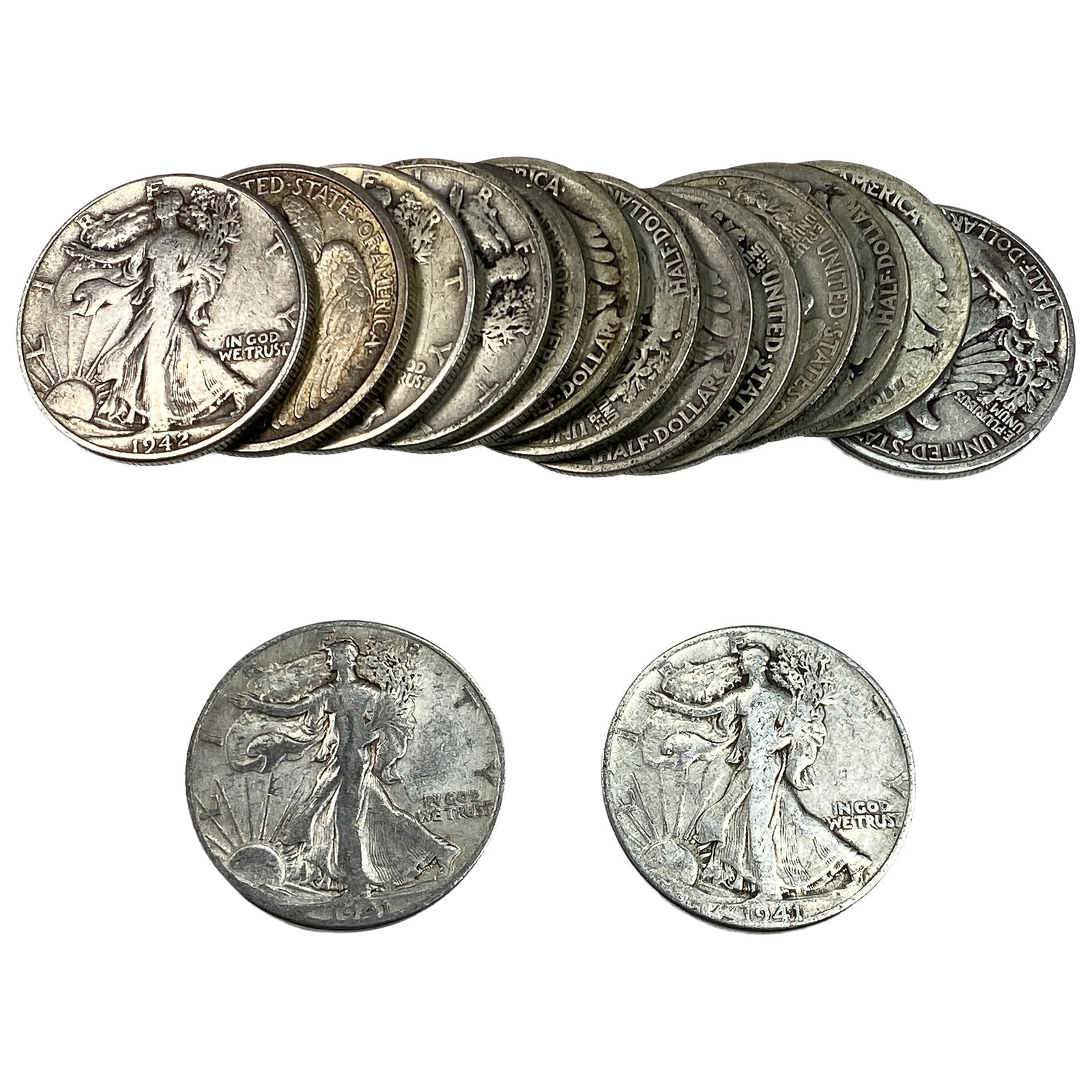 [15 Coins] Mixed Dates Walking Liberty Half Dollar (1 of 2)