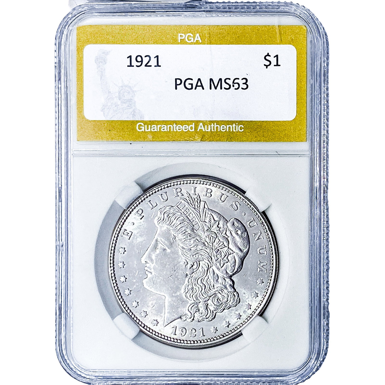 1921 Morgan Silver Dollar PGA MS63: 1921 Morgan Silver Dollar PGA MS63