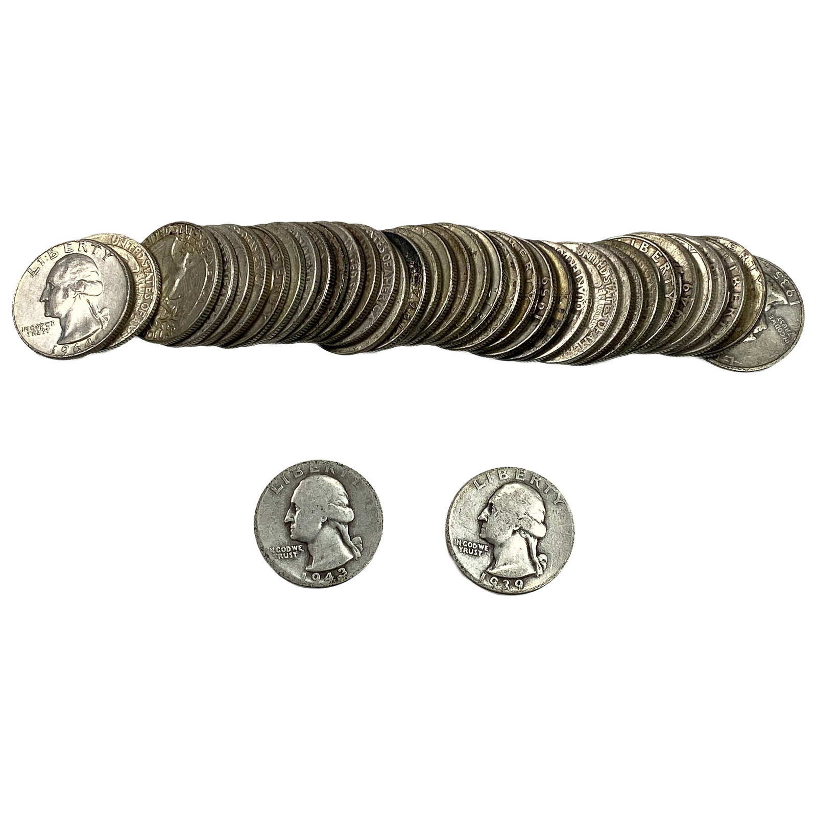 [40 Coins] Mixed Dates Washington Silver Quarter: [40 Coins] Mixed Dates Washington Silver Quarter