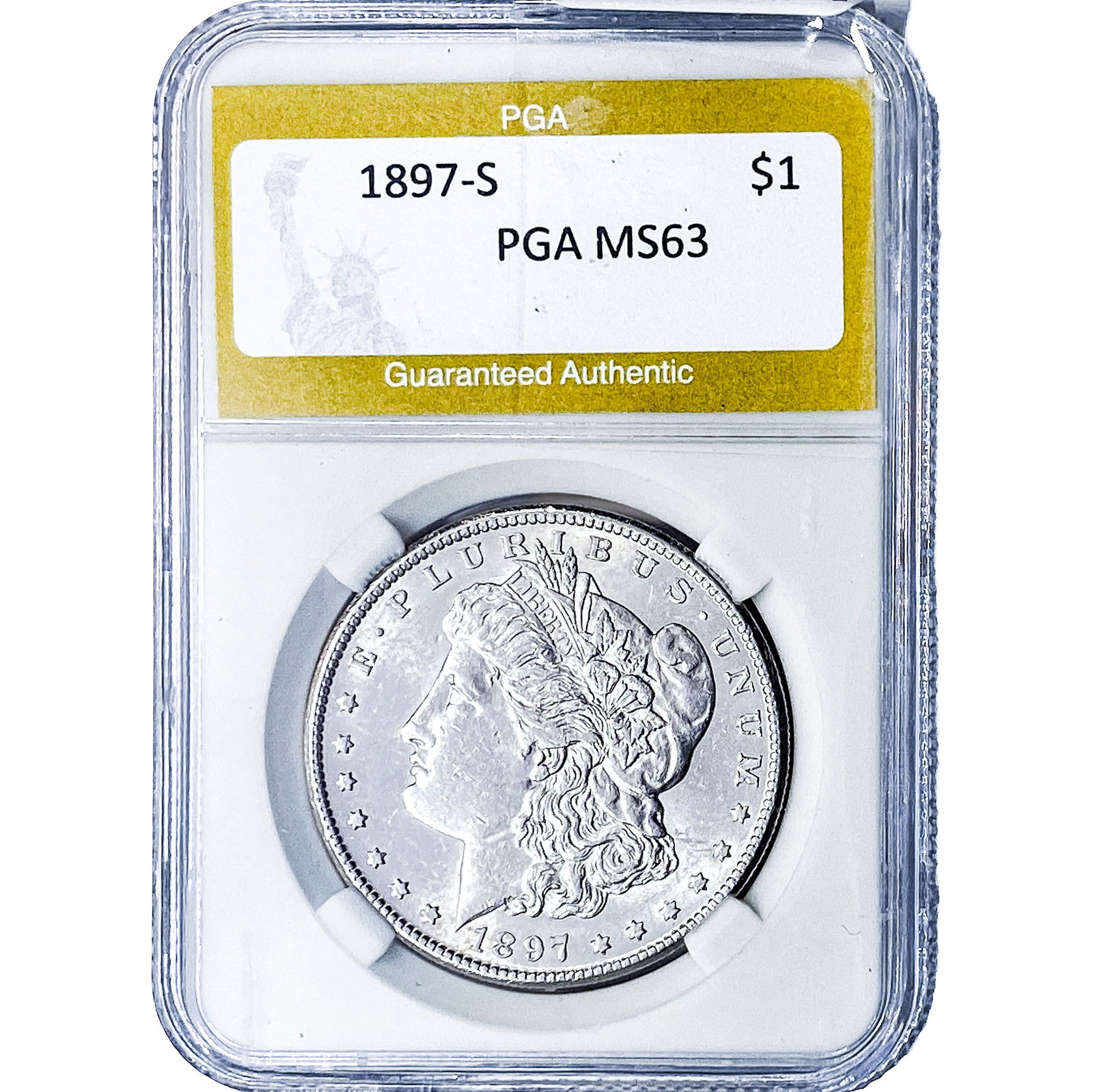 1897-S0 Morgan Silver Dollar PGA MS63: 1897-S0 Morgan Silver Dollar PGA MS63
