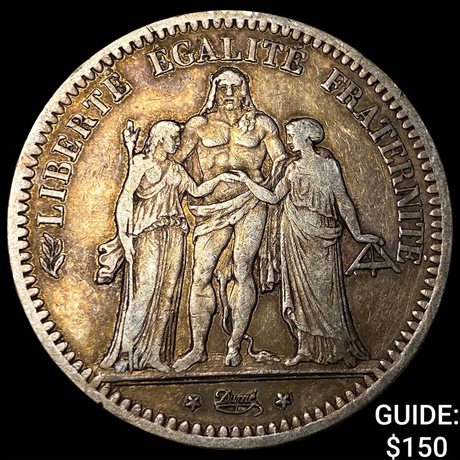 1848A France Silver 5 Francs: 1848A France Silver 5 Francs