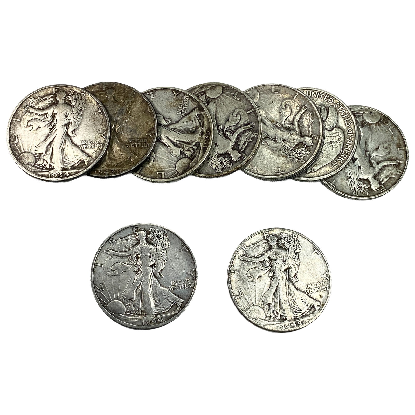 [10 Coins] Mixed Dates Walking Liberty Half Dollar (1 of 2)