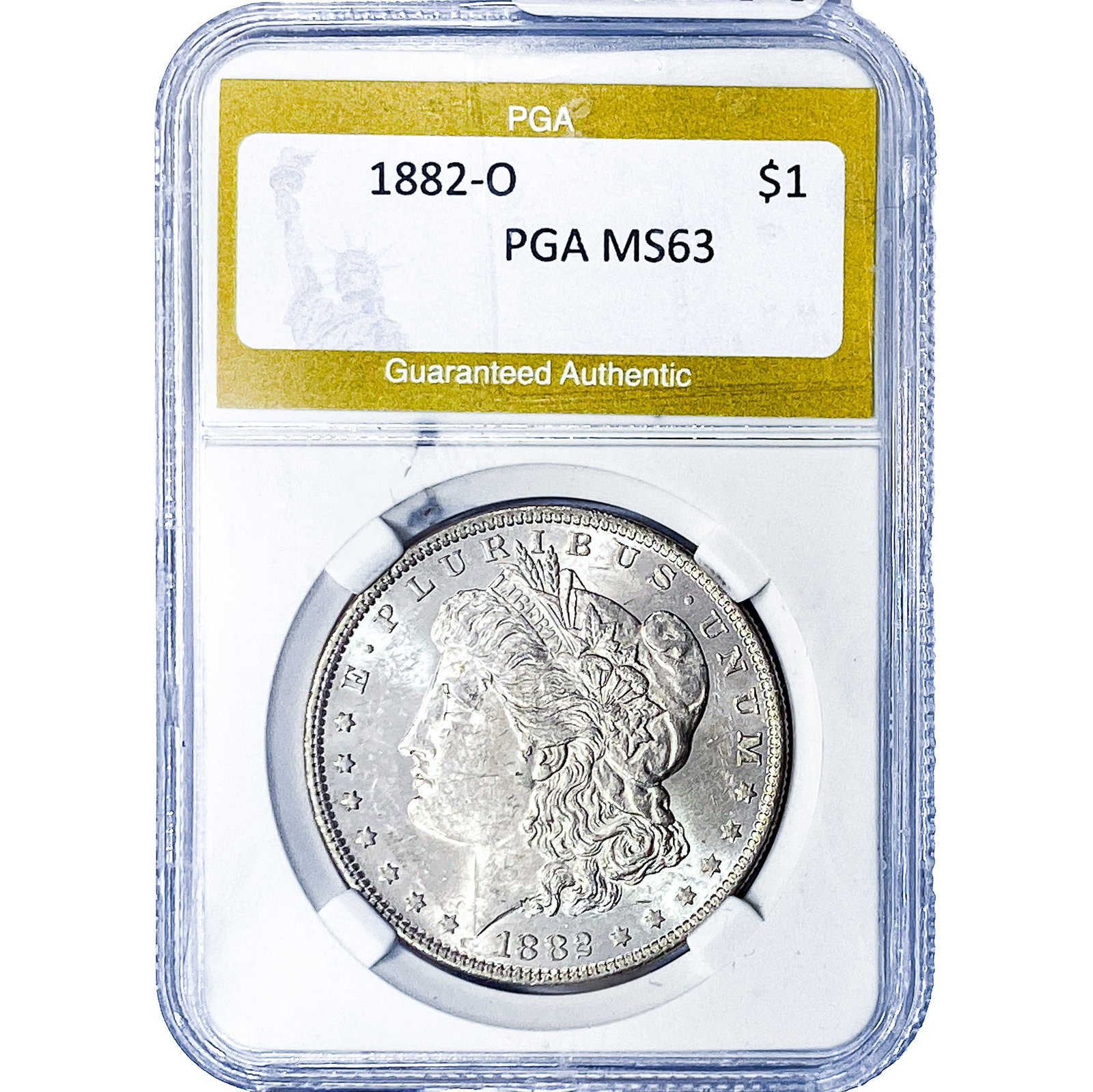 1882-O Morgan Silver Dollar PGA MS63: 1882-O Morgan Silver Dollar PGA MS63