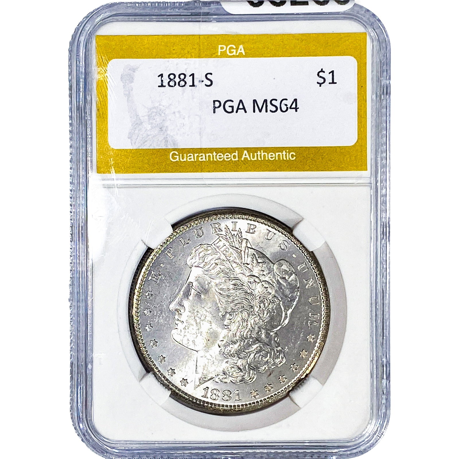 1881-S Morgan Silver Dollar PGA MS64: 1881-S Morgan Silver Dollar PGA MS64