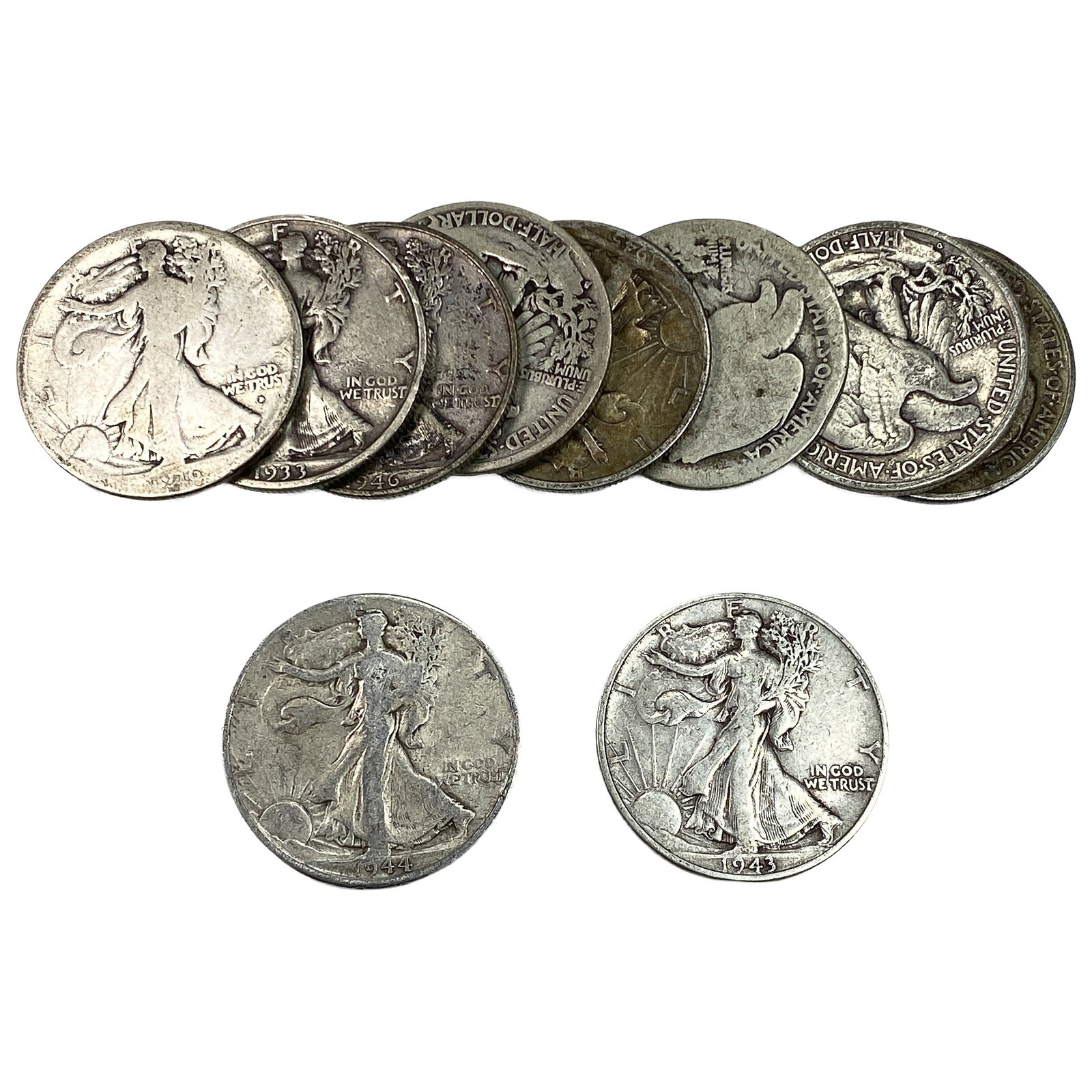 [10 Coins] Mixed Dates Walking Liberty Half Dollar (1 of 2)