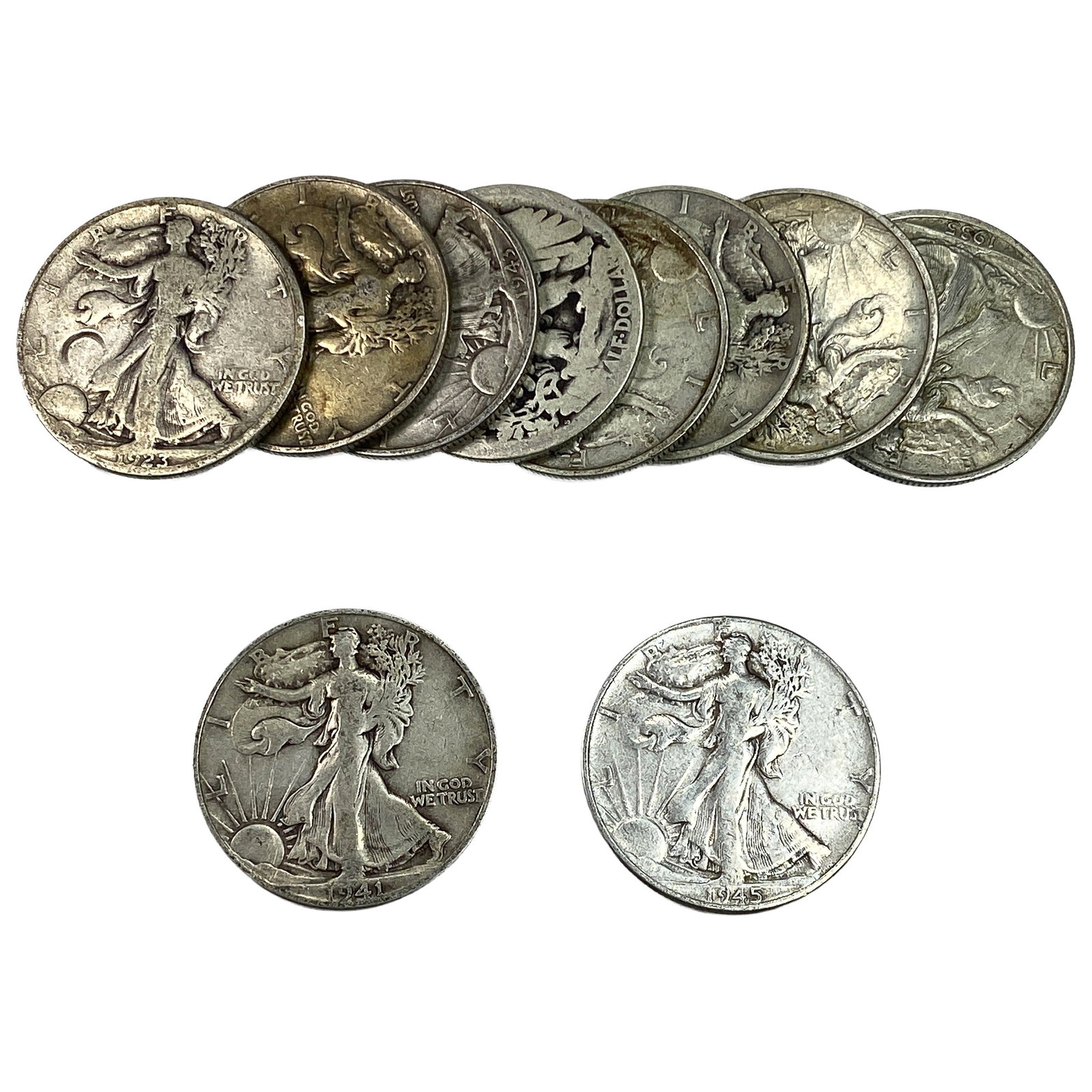 [10 Coins] Mixed Dates Walking Liberty Half Dollar (1 of 2)