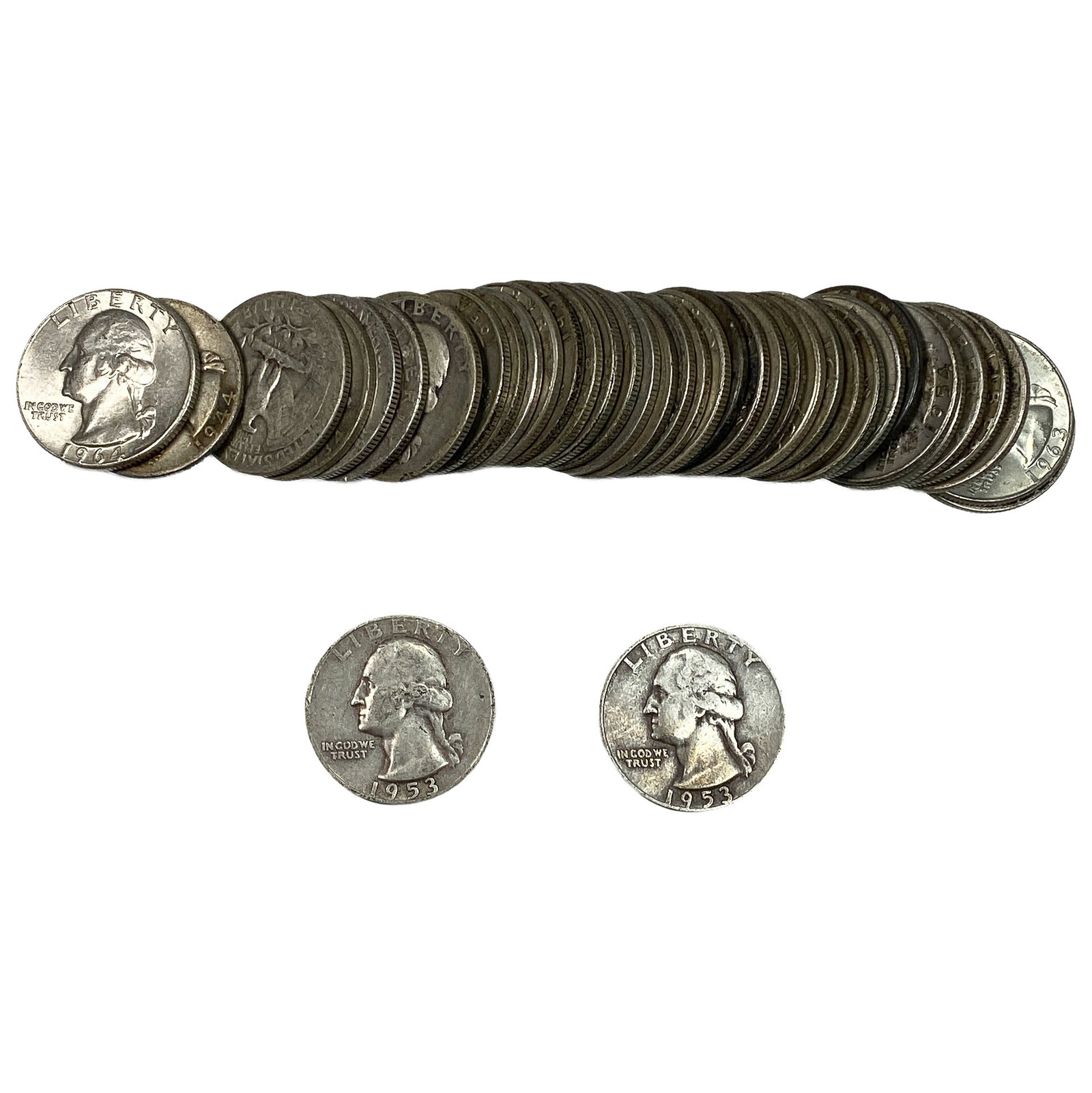 [40 Coins] Mixed Dates Washington Silver Quarter (1 of 2)